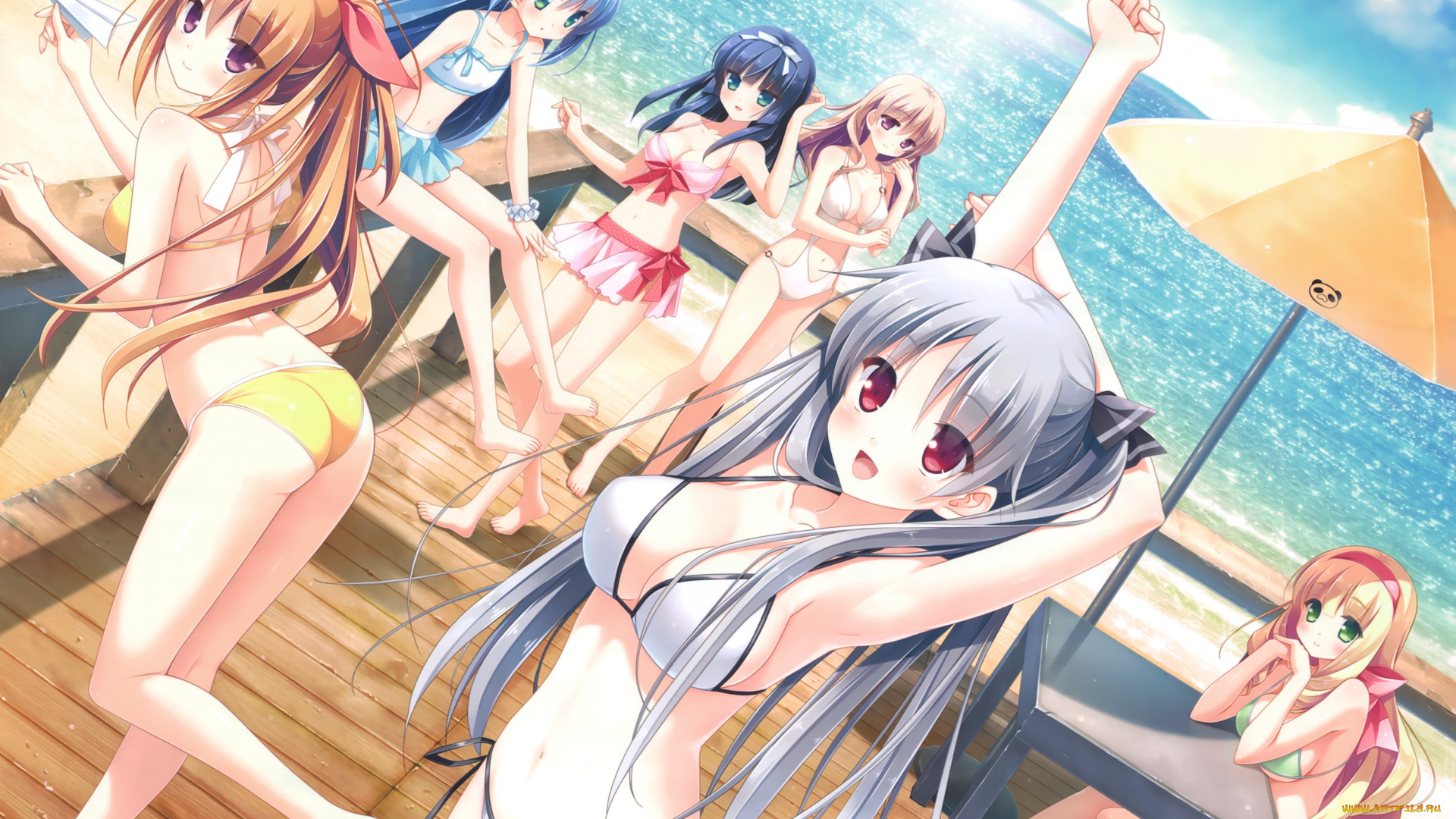 kurano-kunchi, no, futago, jijou, аниме, unknown, , другое, море, kurano-kunchi, no, futago, jijou, арт, лето, девушки