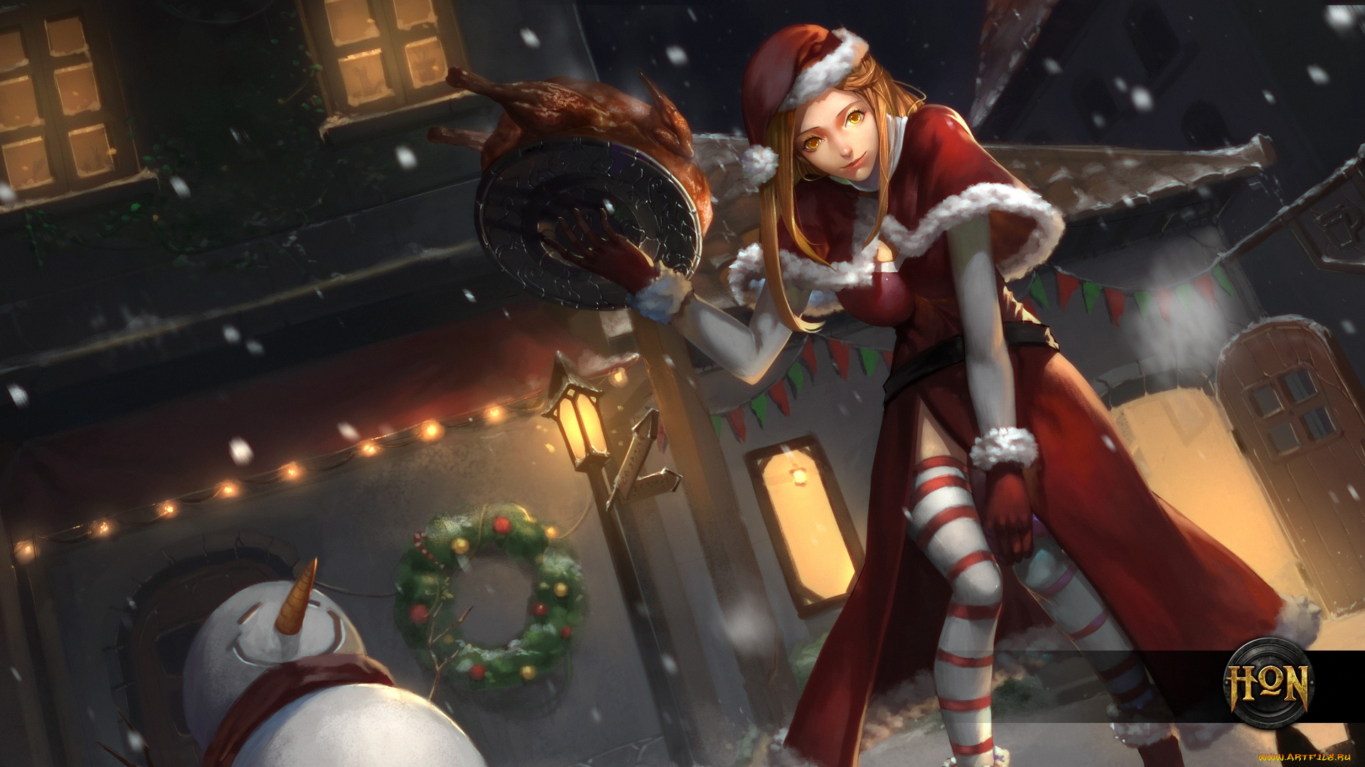 видео, игры, heroes, of, newerth, снег, зима, индейка, девушка, heroes, of, newerth, art, gravekeeper, hon