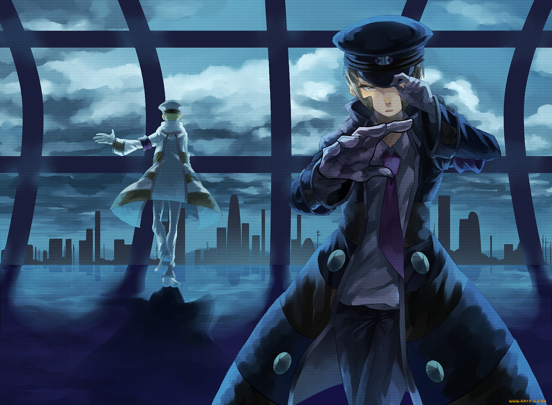 аниме, pokemon, тренер, мастер, фуражка, облака, город