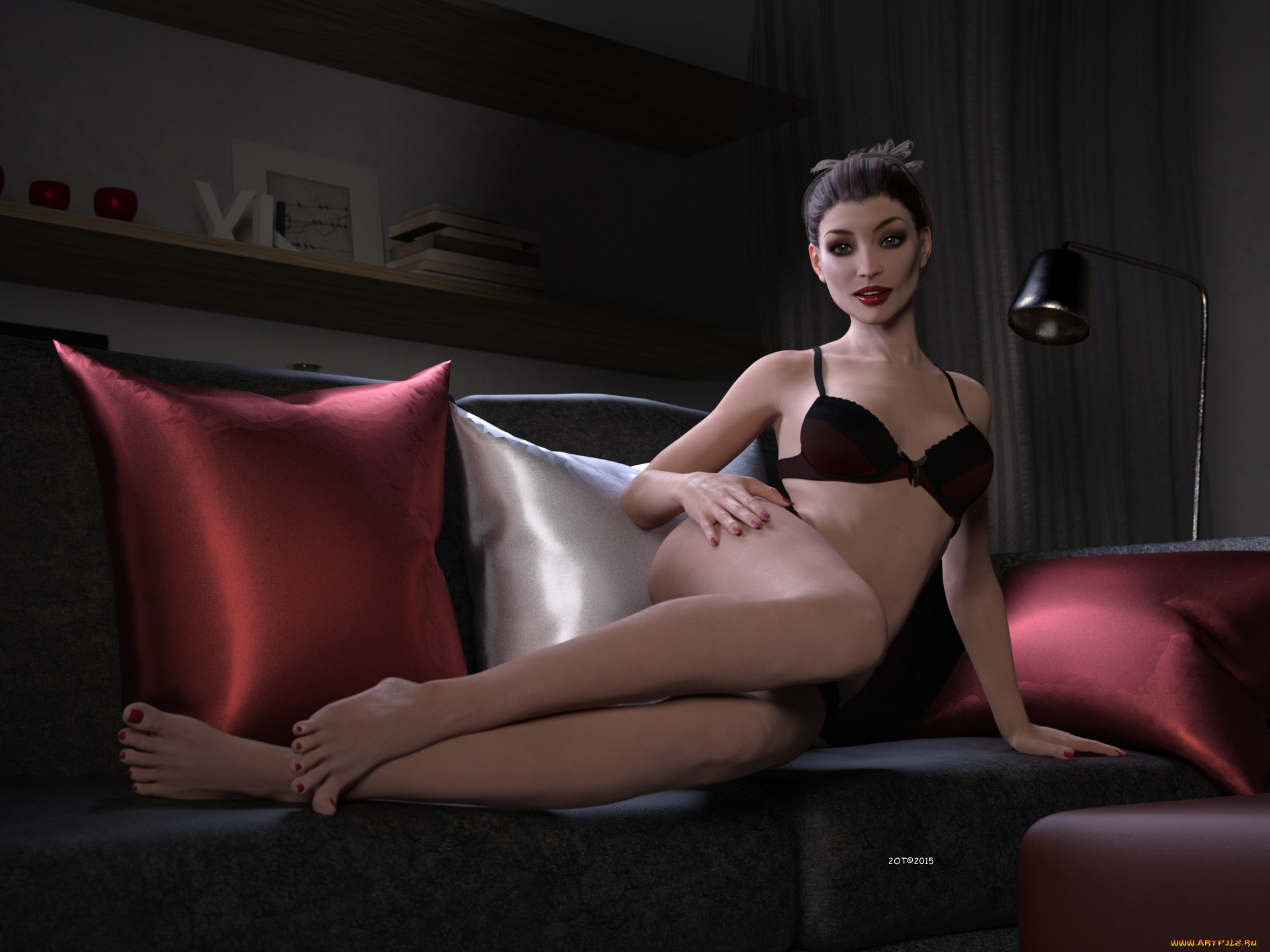 3д, графика, люди, , people, фон, взгляд, интерьер, девушка