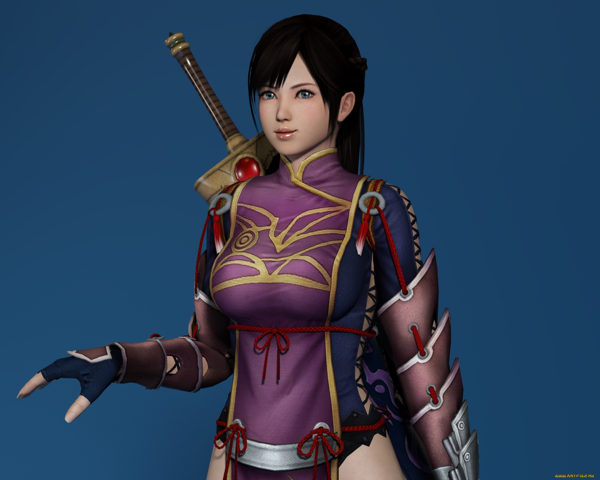 3д, графика, аниме, , anime, девушка, взгляд, фон