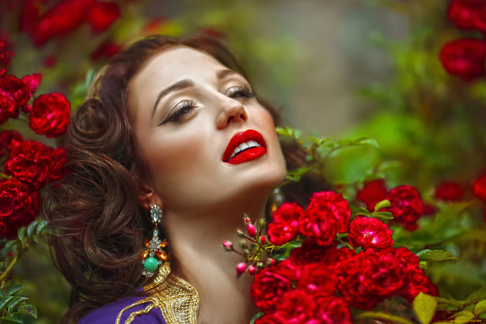 девушки, -unsort, , лица, , портреты, цветы, девушка