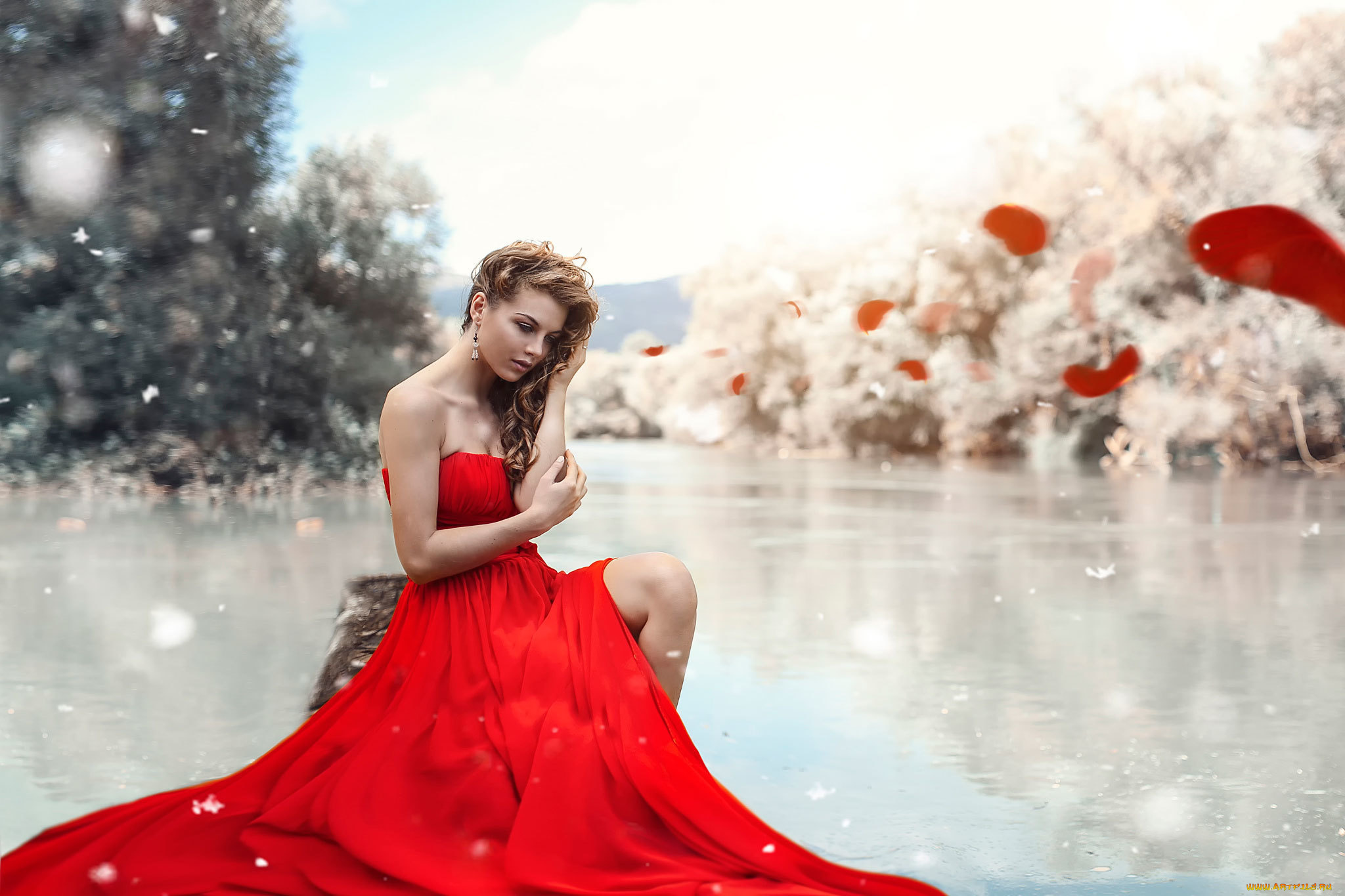 девушки, alessandro, di, cicco, макияж, ножка, в, красном, alessandro, di, cicco, the, enchanted, lake