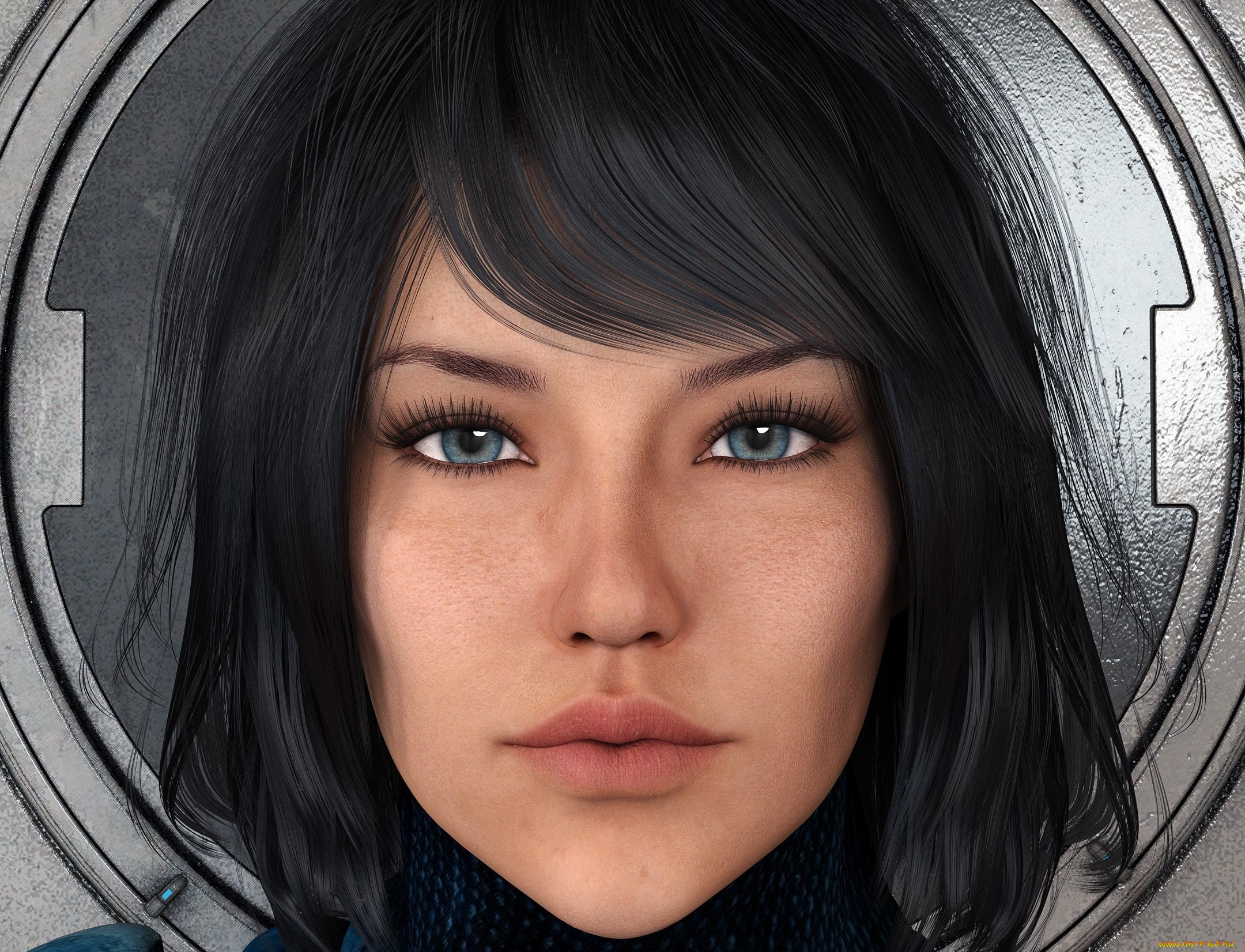 3д, графика, портрет, , portraits, девушка, взгляд, фон