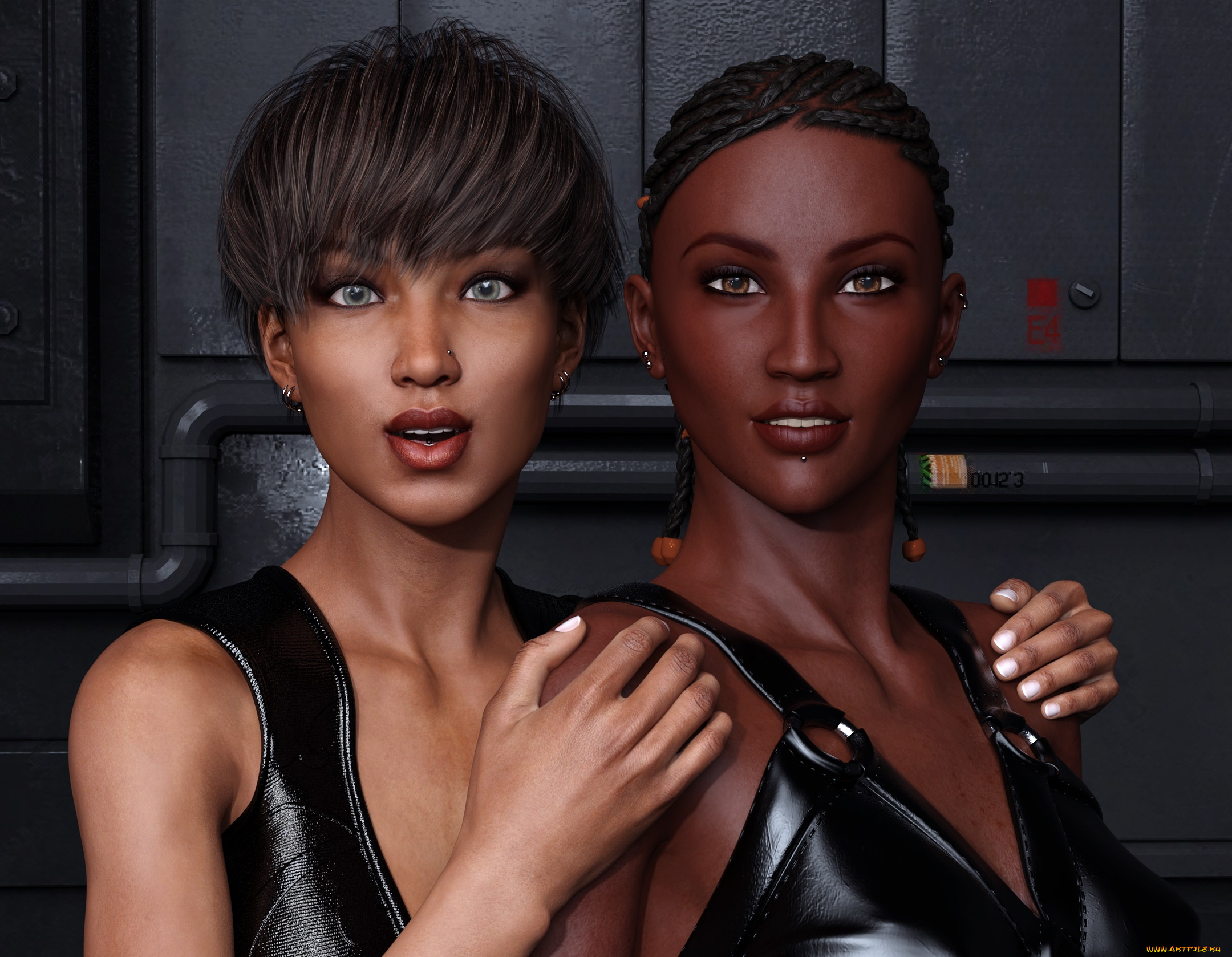 3д, графика, портрет, , portraits, девушки, взгляд, фон