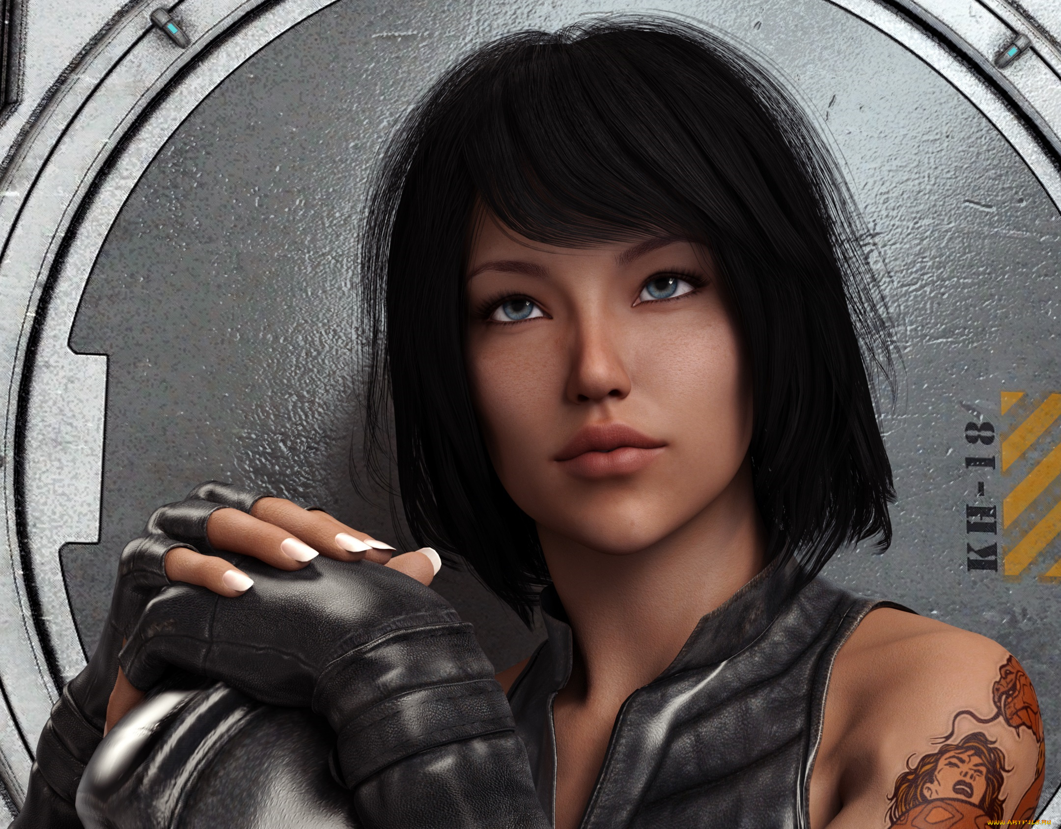 3д, графика, портрет, , portraits, девушка, взгляд, фон