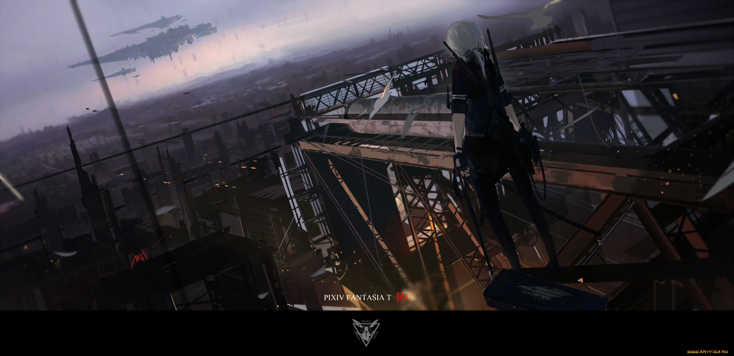 аниме, pixiv, fantasia, mivit, pixiv, fantasia, руины, арт