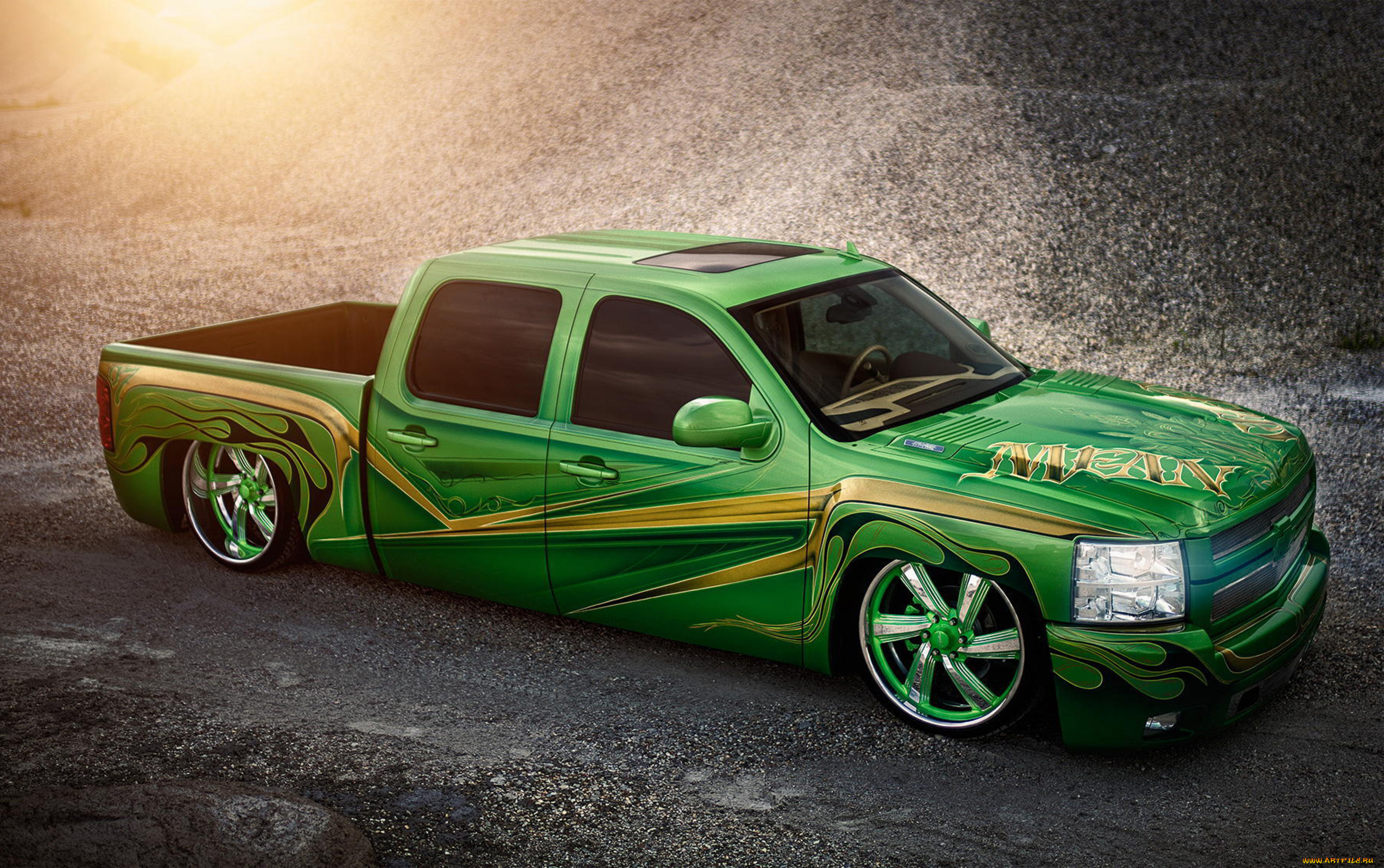 автомобили, custom, pick-up, silverado