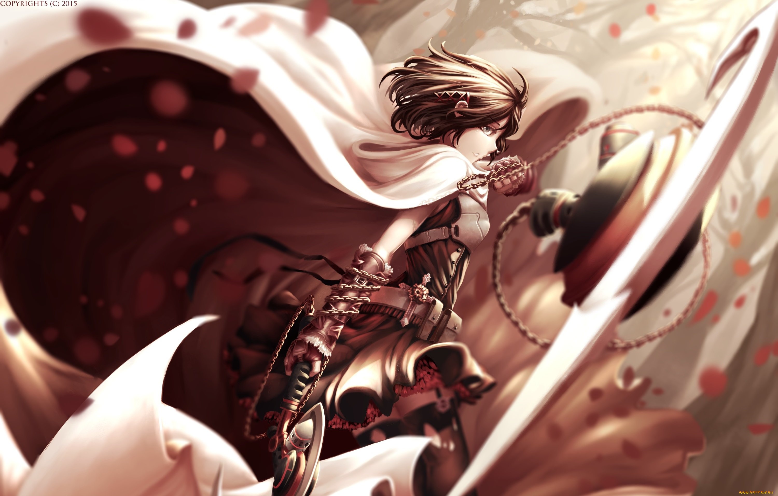 аниме, rwby, девушка, арт, dishwasher1910, summer, rose, оружие