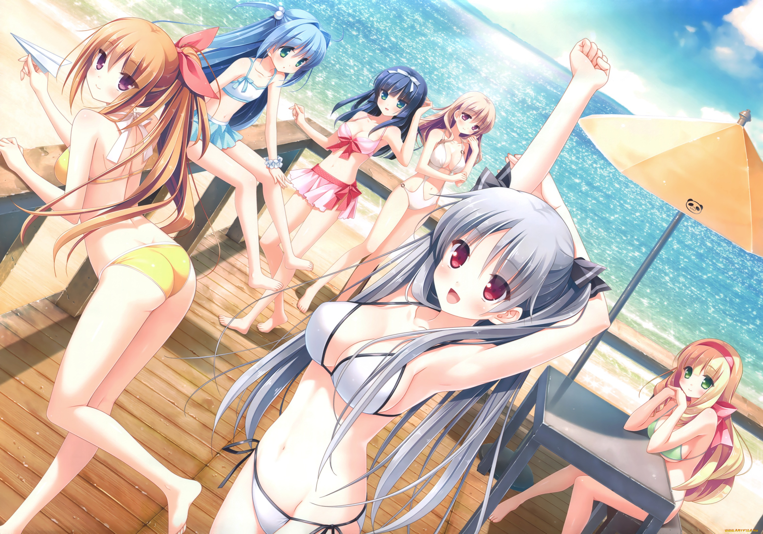 kurano-kunchi, no, futago, jijou, аниме, unknown, , другое, море, kurano-kunchi, no, futago, jijou, арт, лето, девушки