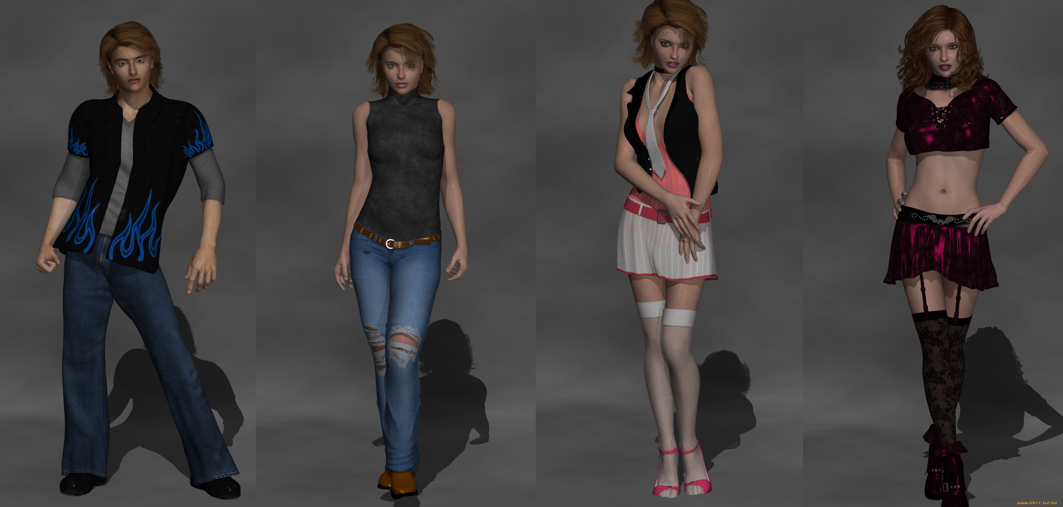 3д, графика, люди, , people, фон, взгляд, девушки