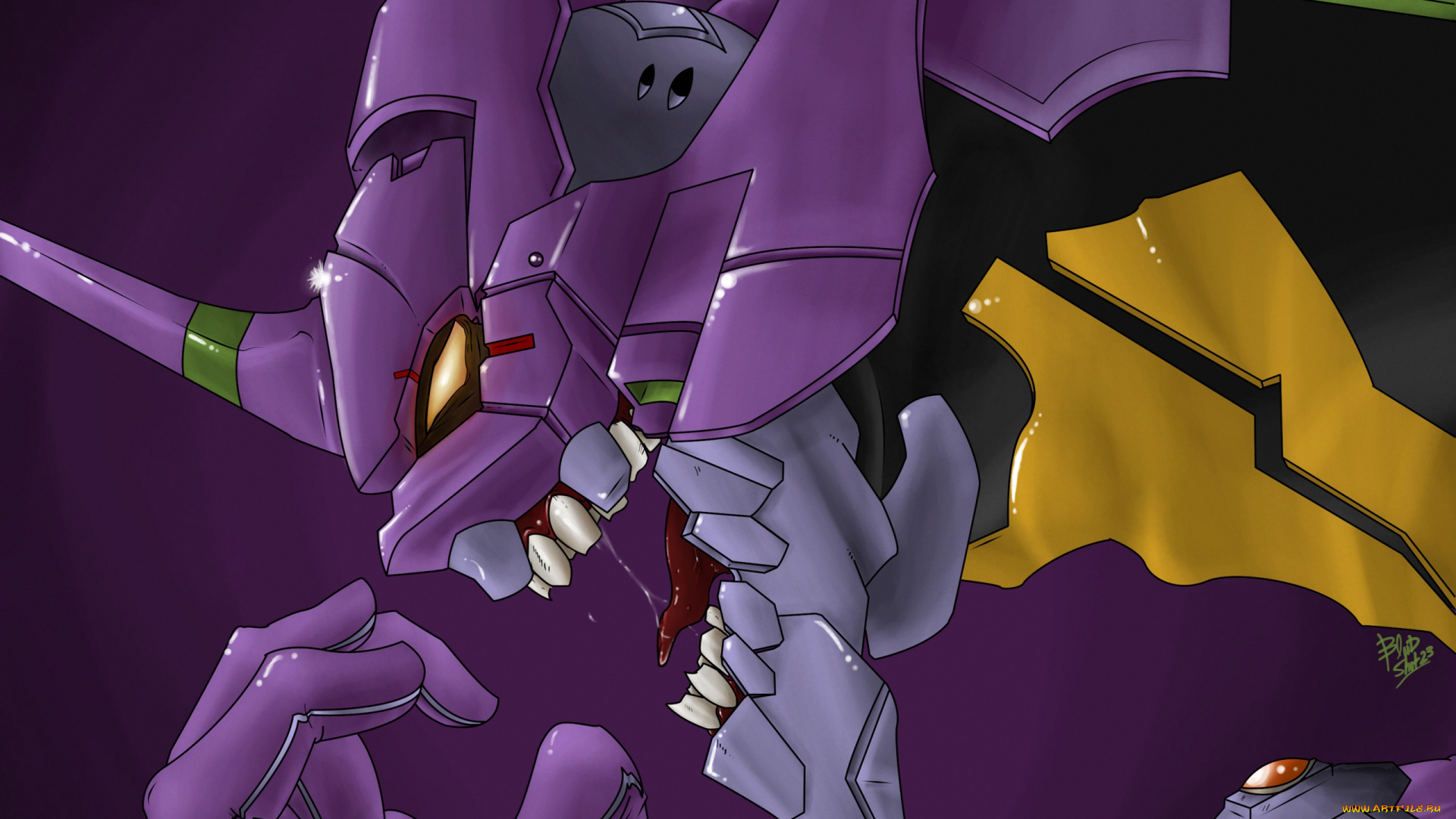 аниме, evangelion, монстр, робот, меха, eva