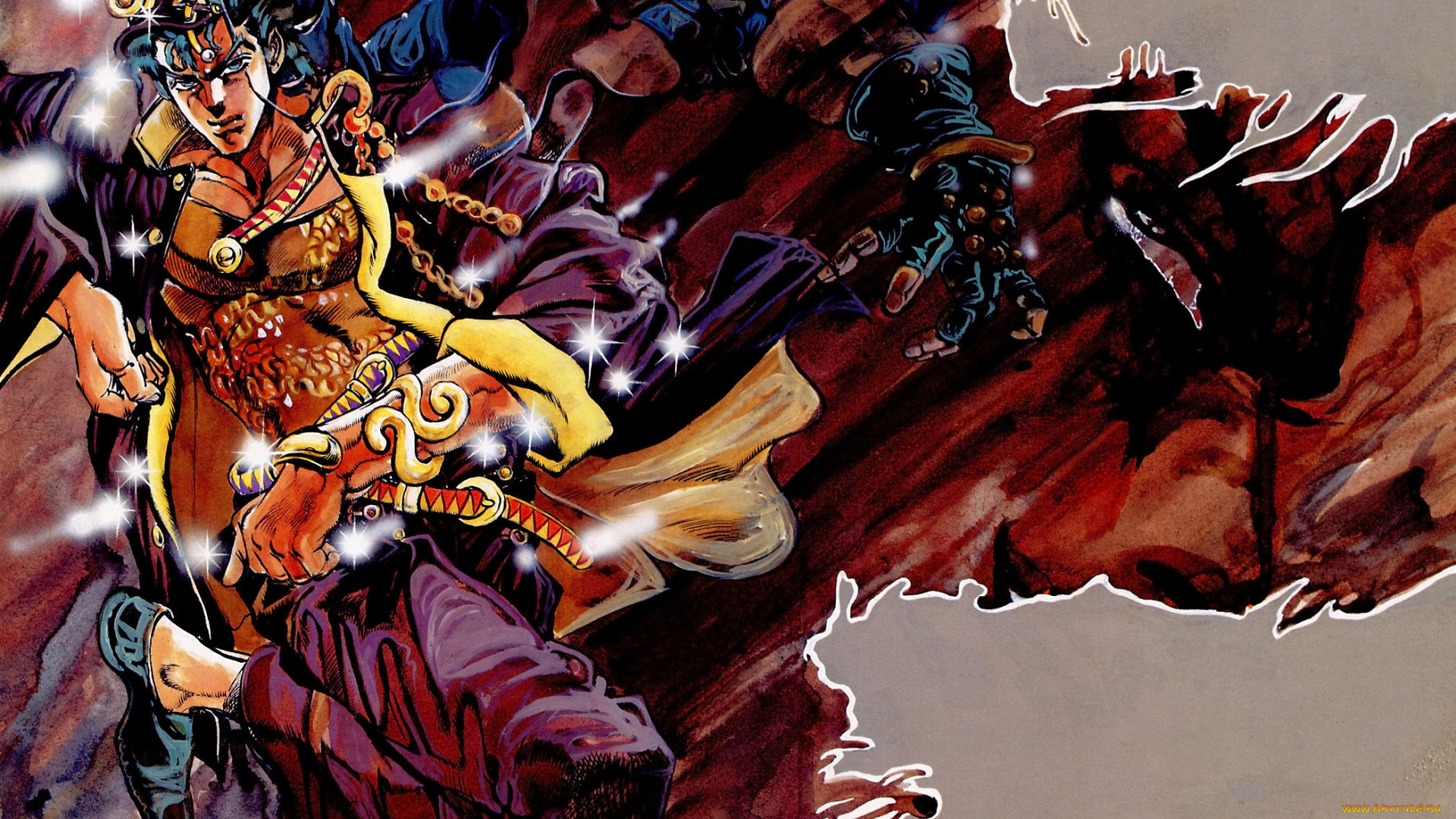 аниме, jojo`s, bizarre, adventure, парень