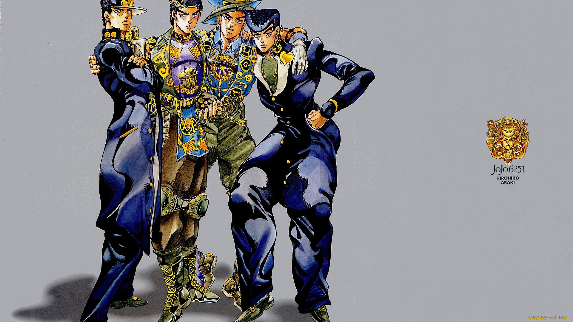 аниме, jojo`s, bizarre, adventure, парни