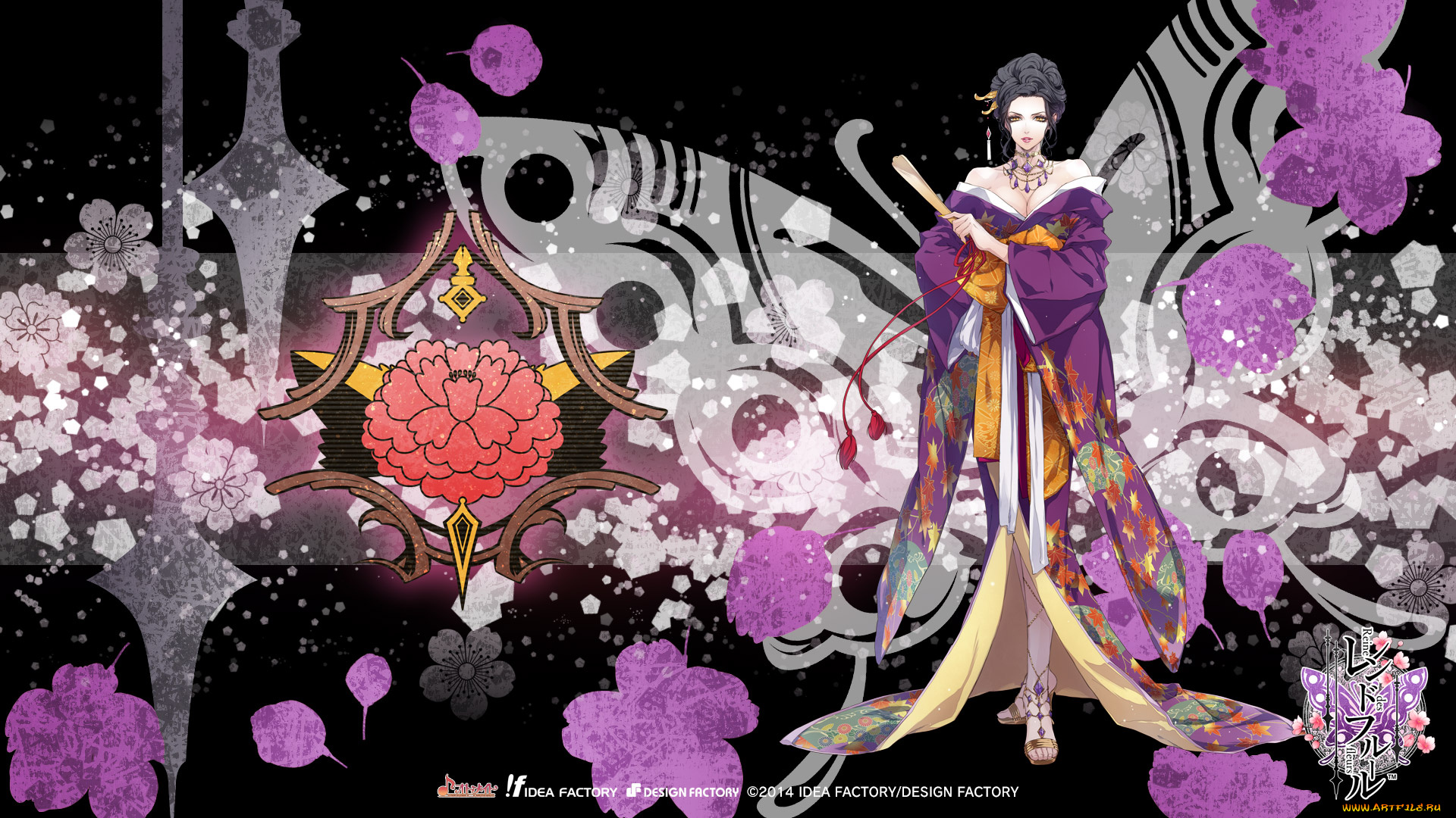 аниме, reine, des, fleurs, девушка