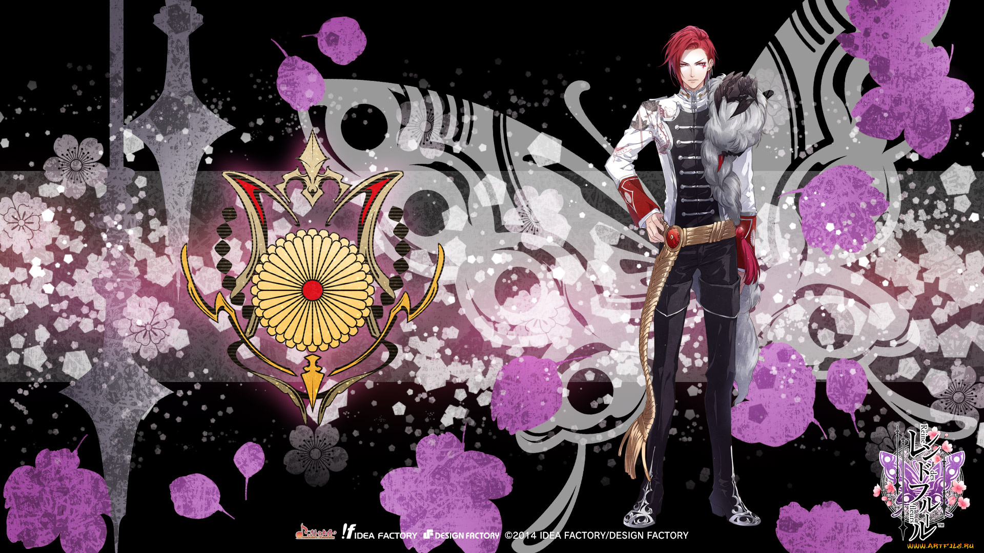 аниме, reine, des, fleurs, парень