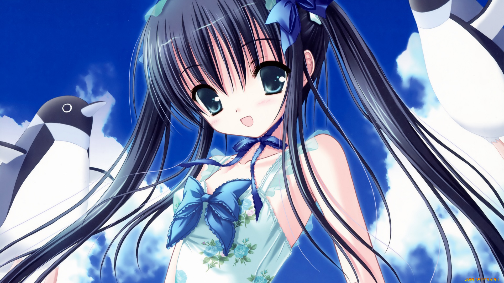 аниме, tinkerbell, , artbook, пингвины, девочка