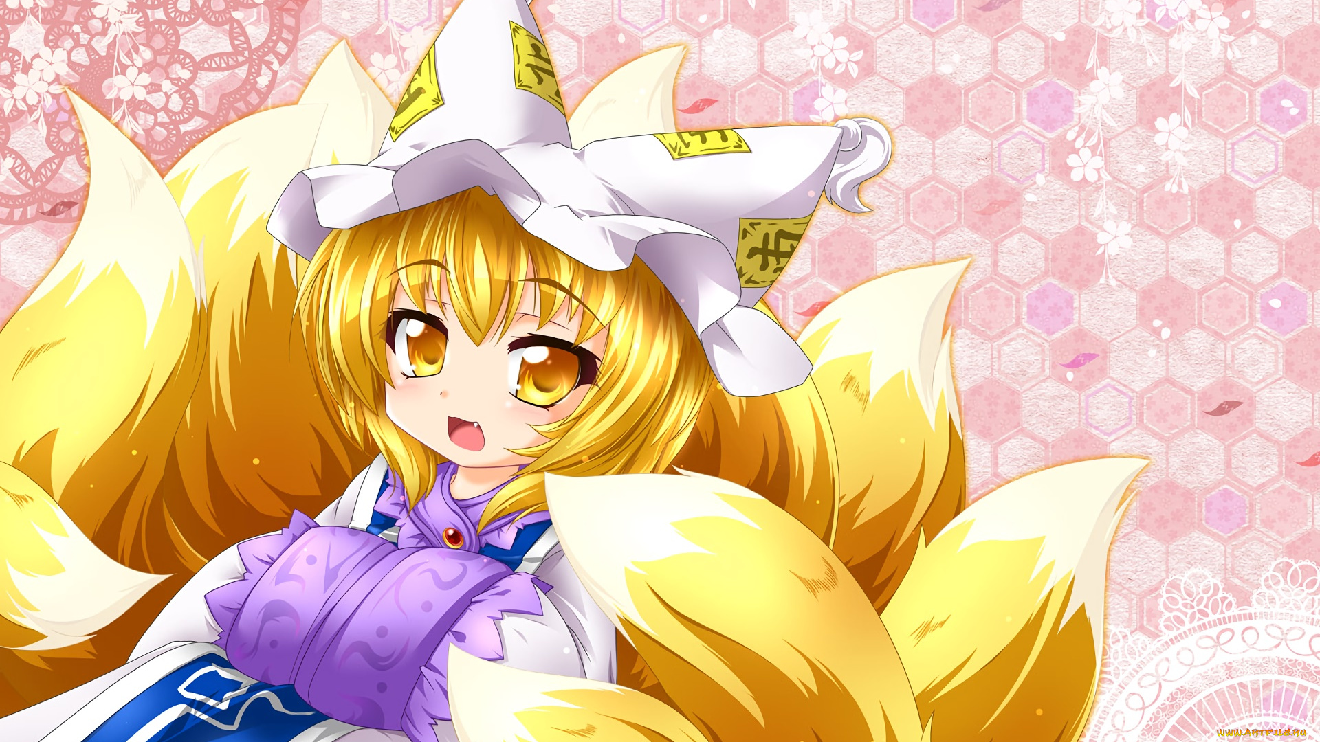 аниме, touhou, фон, взгляд, девушка