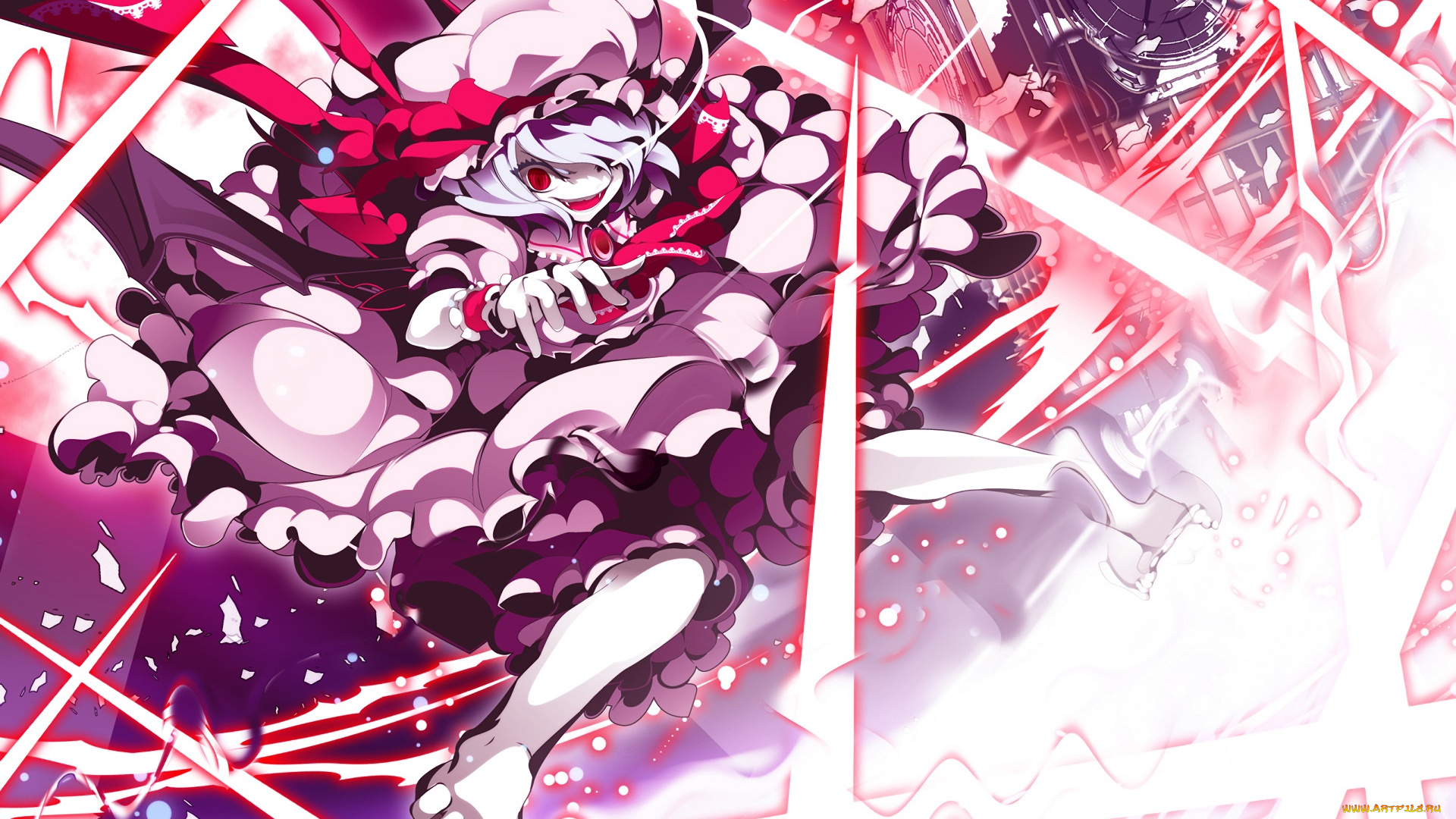 аниме, touhou, фон, взгляд, девушка