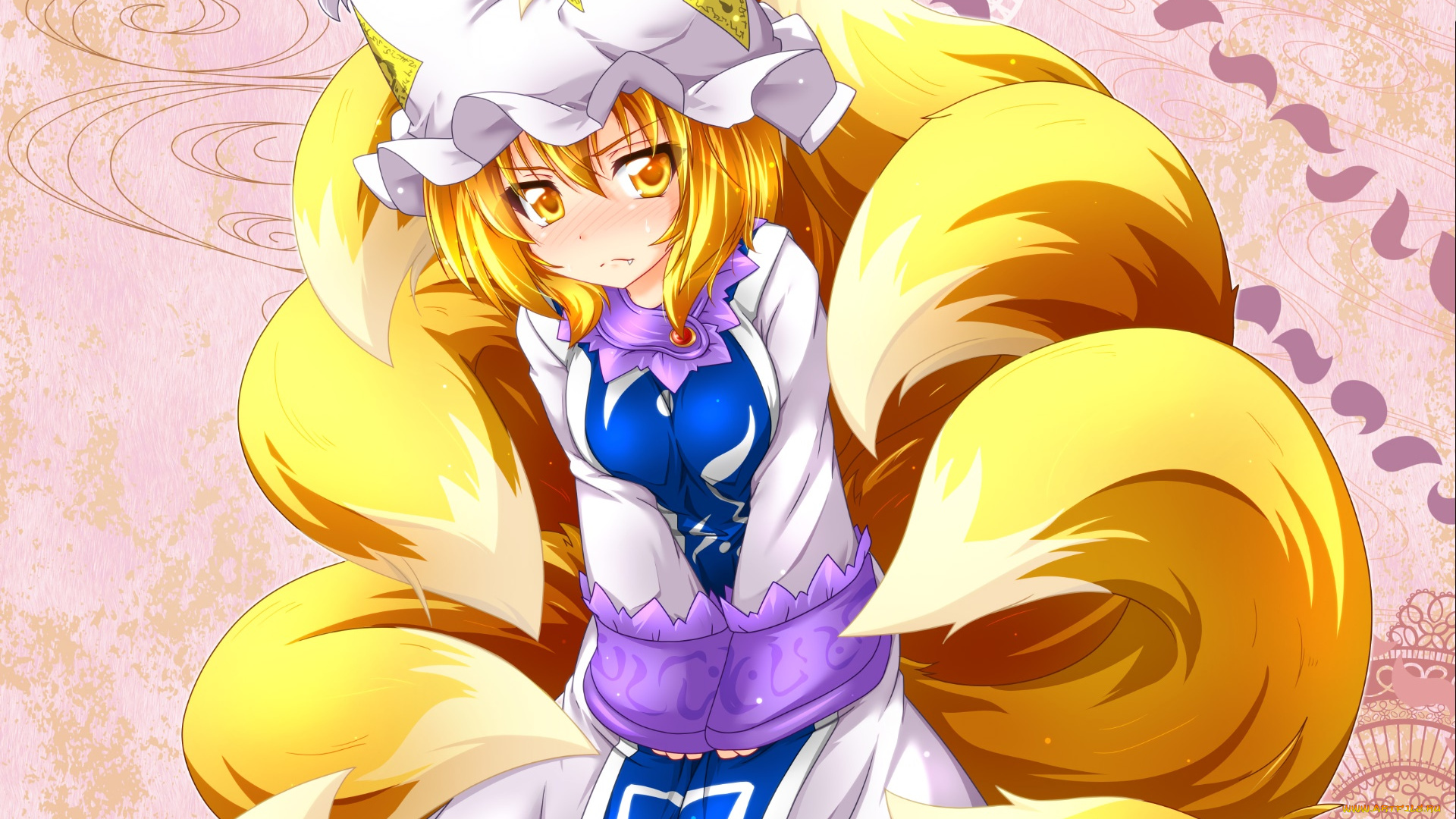 аниме, touhou, фон, взгляд, девушка