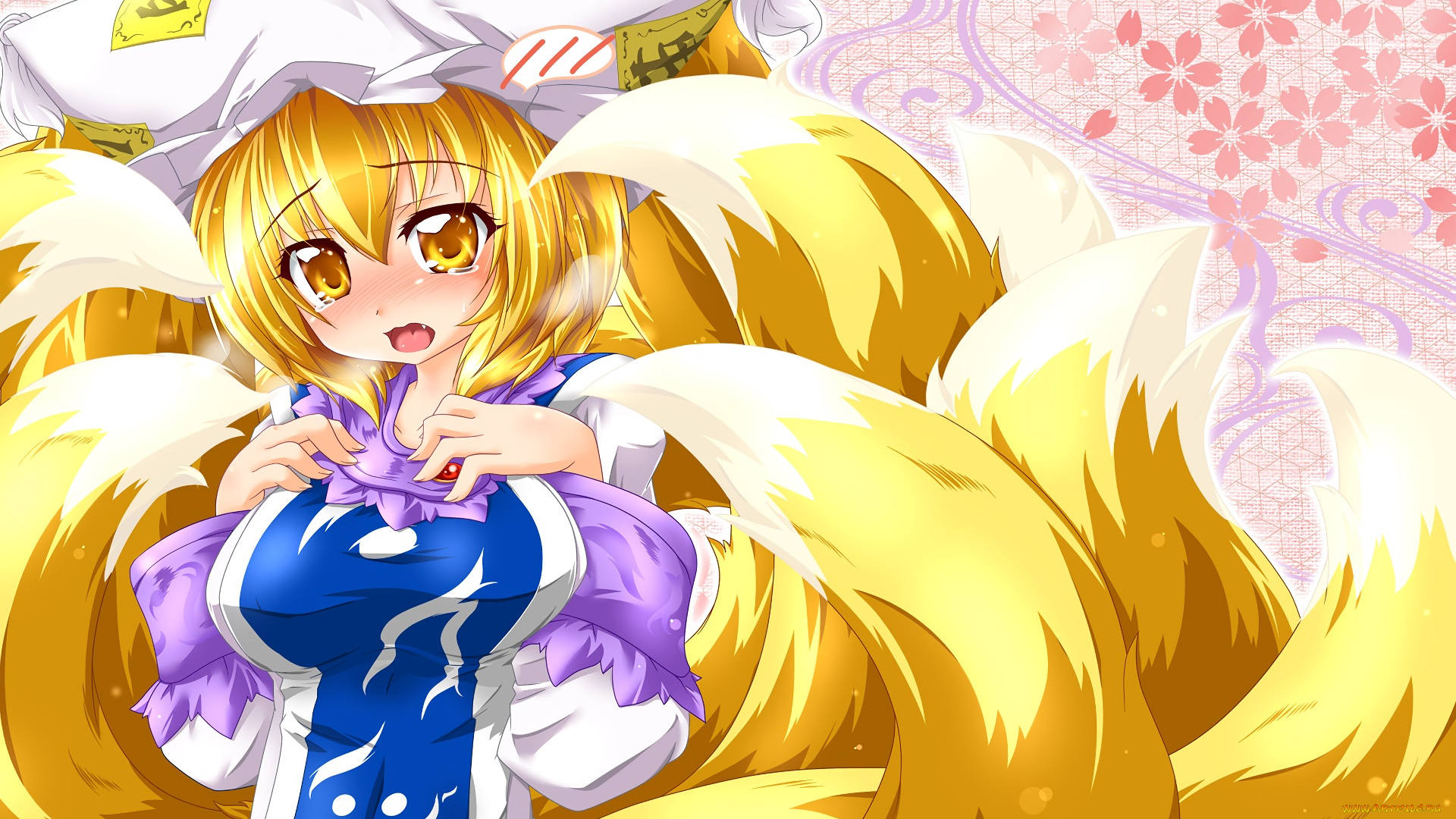 аниме, touhou, фон, взгляд, девушка