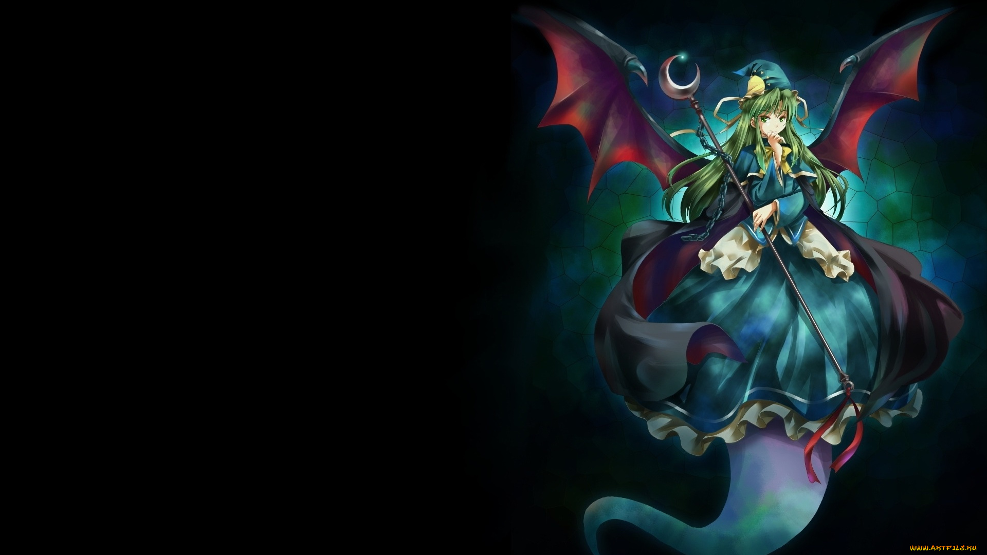 аниме, touhou, фон, взгляд, девушка