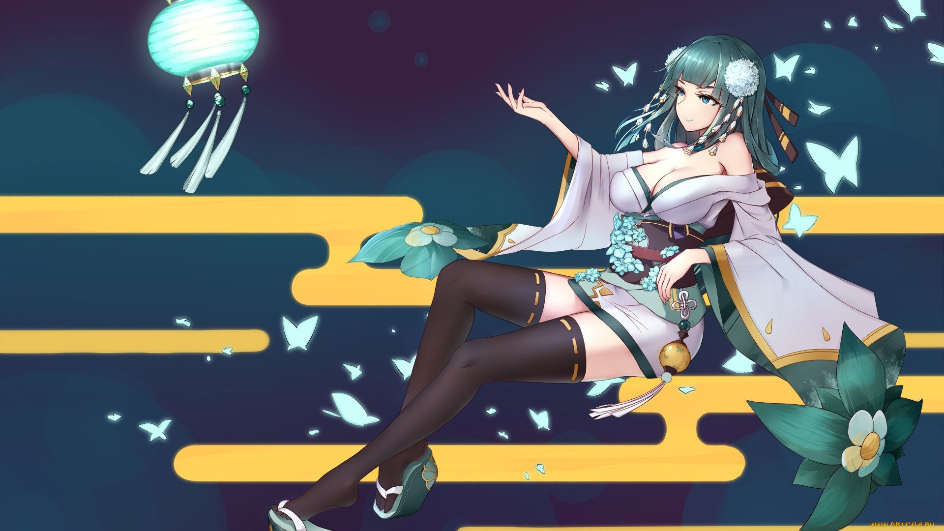 аниме, unknown, , другое, девушка, взгляд, фон