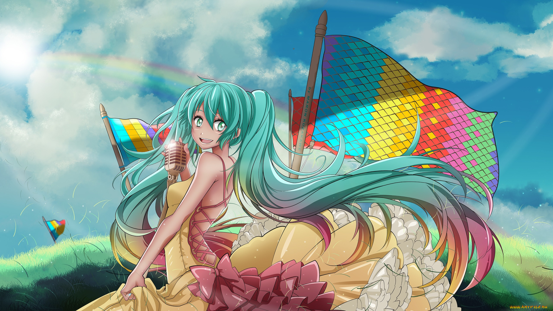 аниме, vocaloid, девушка