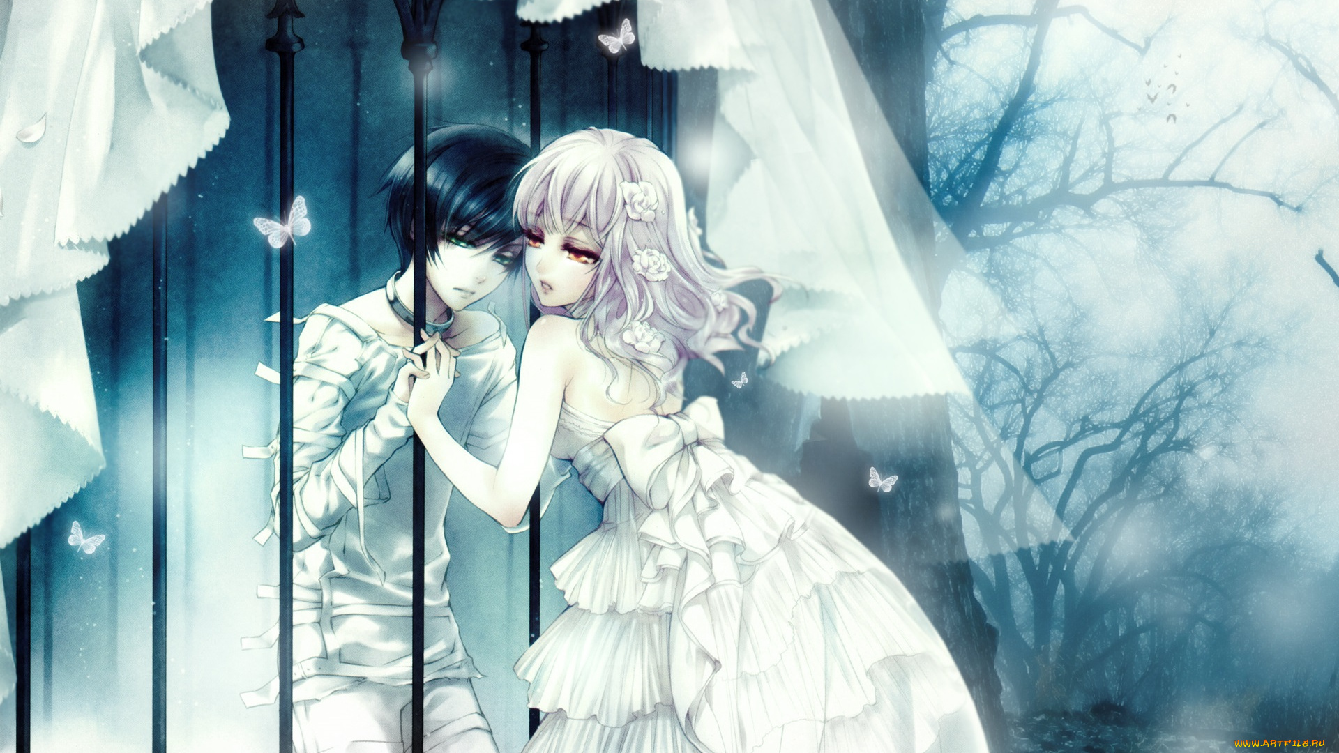 аниме, wand, of, fortune, двое, клетка