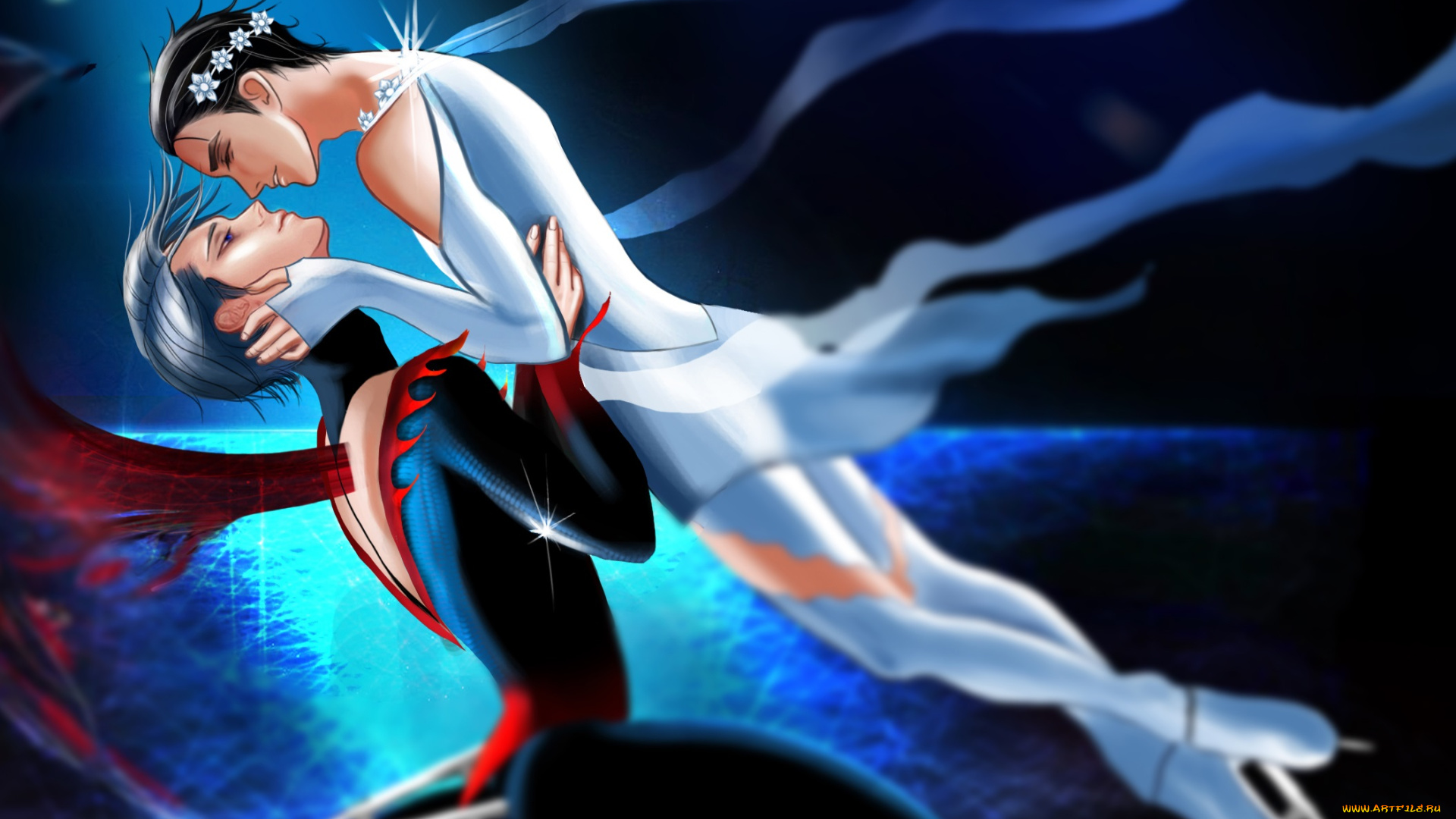 аниме, yuri, on, ice, katsuki, yuuri, victor, nikiforov