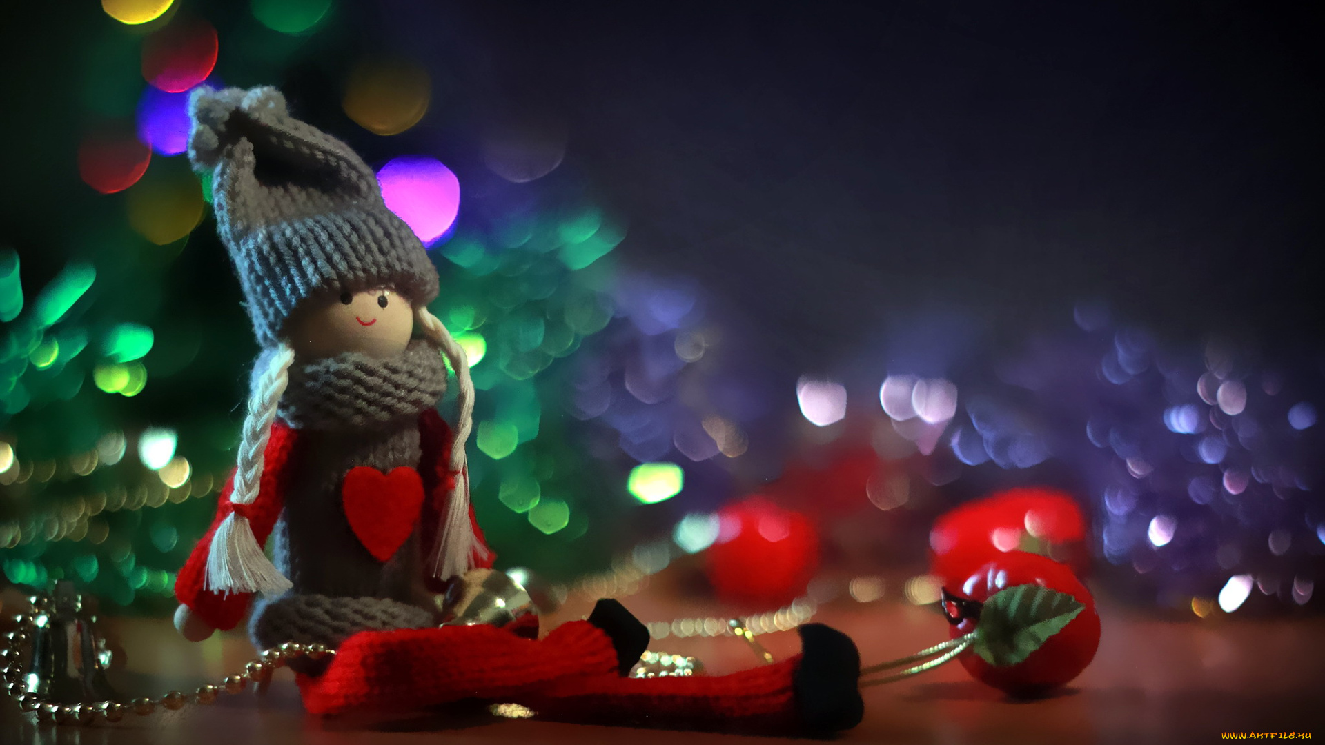 праздничные, фигурки, боке, куколка