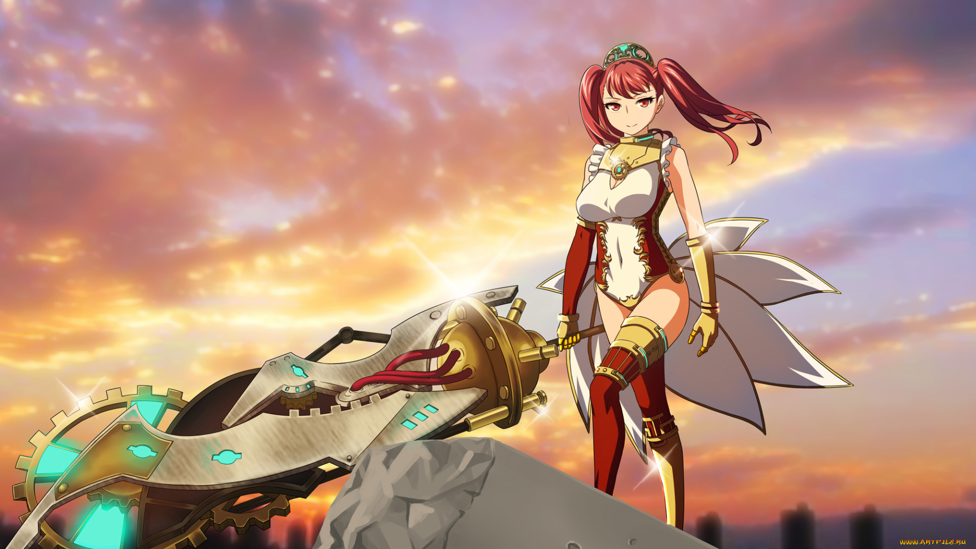 schoolgirl, strikers, аниме, взгляд, фон, девушка