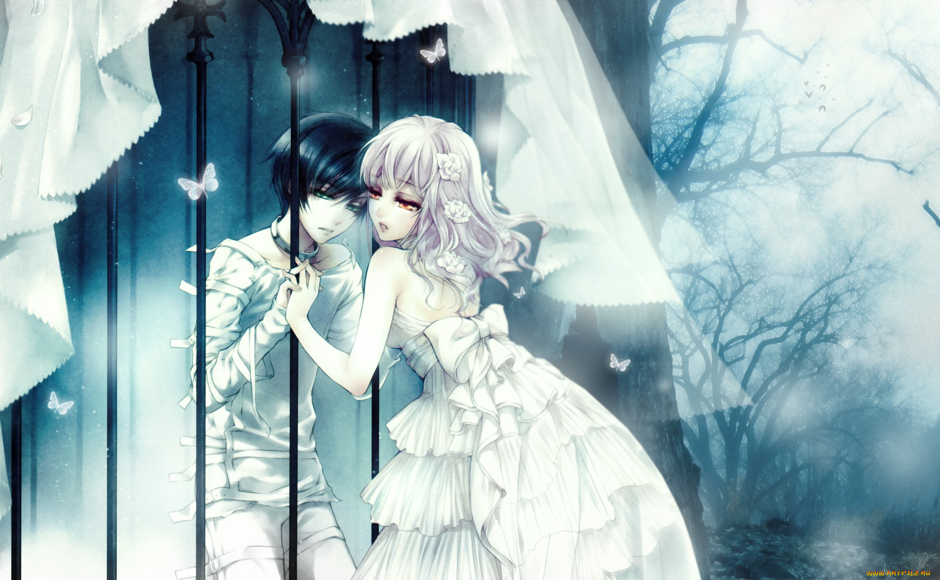 аниме, wand, of, fortune, двое, клетка