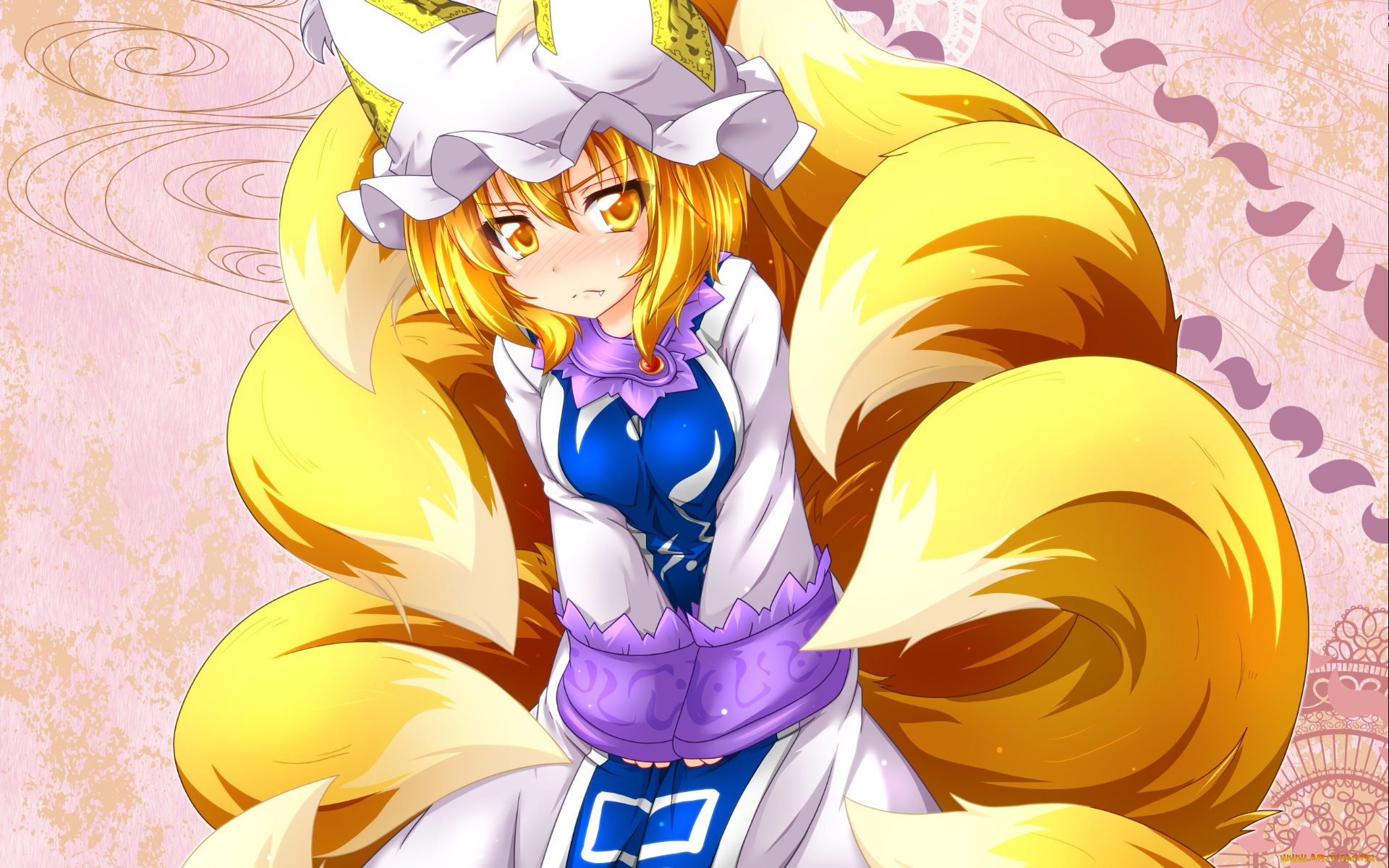 аниме, touhou, фон, взгляд, девушка