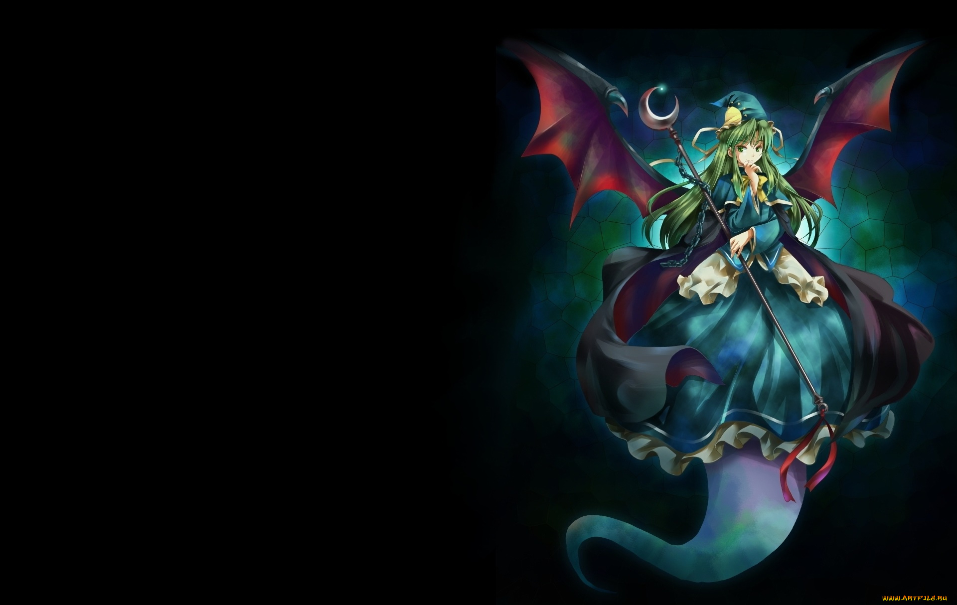 аниме, touhou, фон, взгляд, девушка