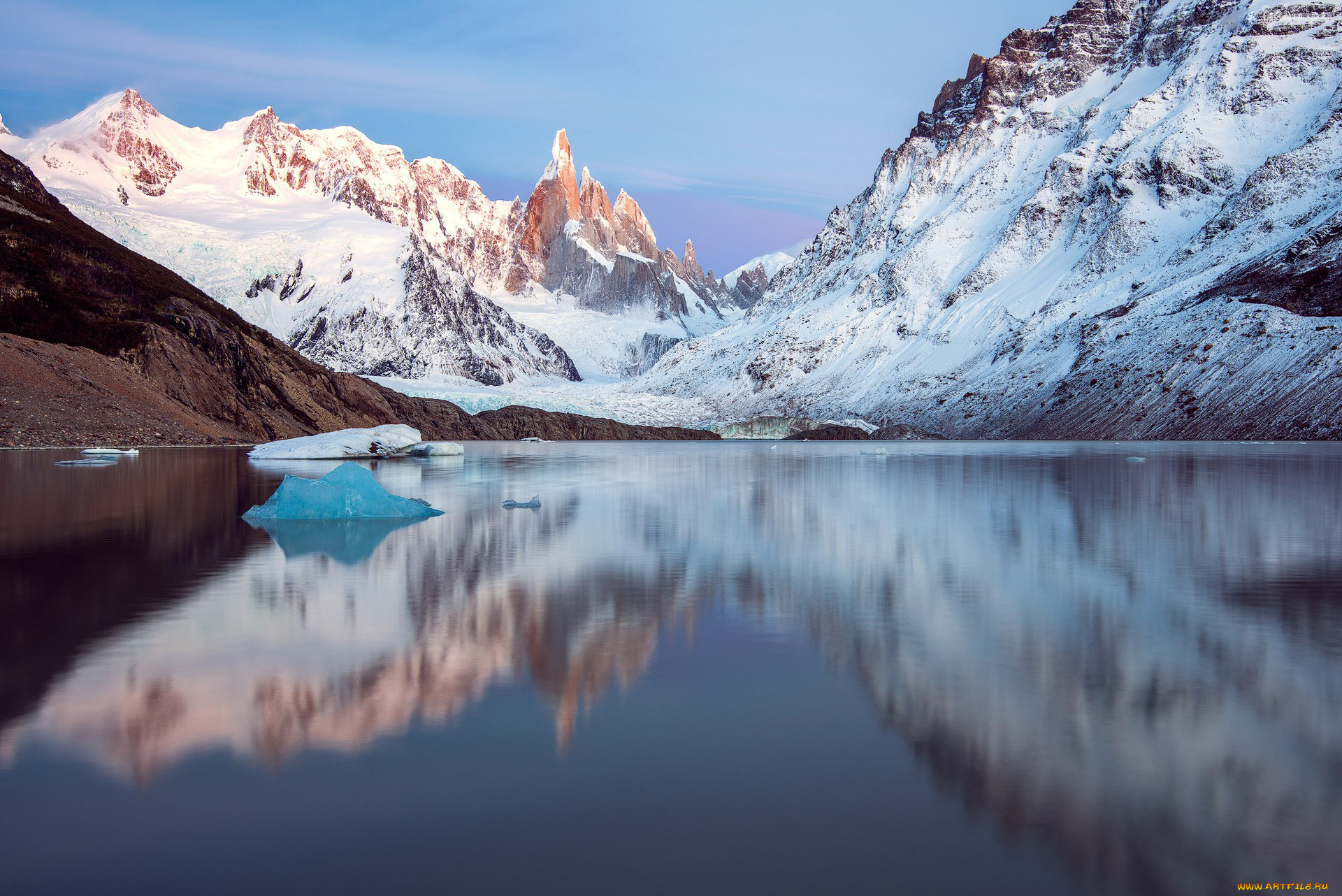 природа, реки, озера, отражение, вода, снег, горы