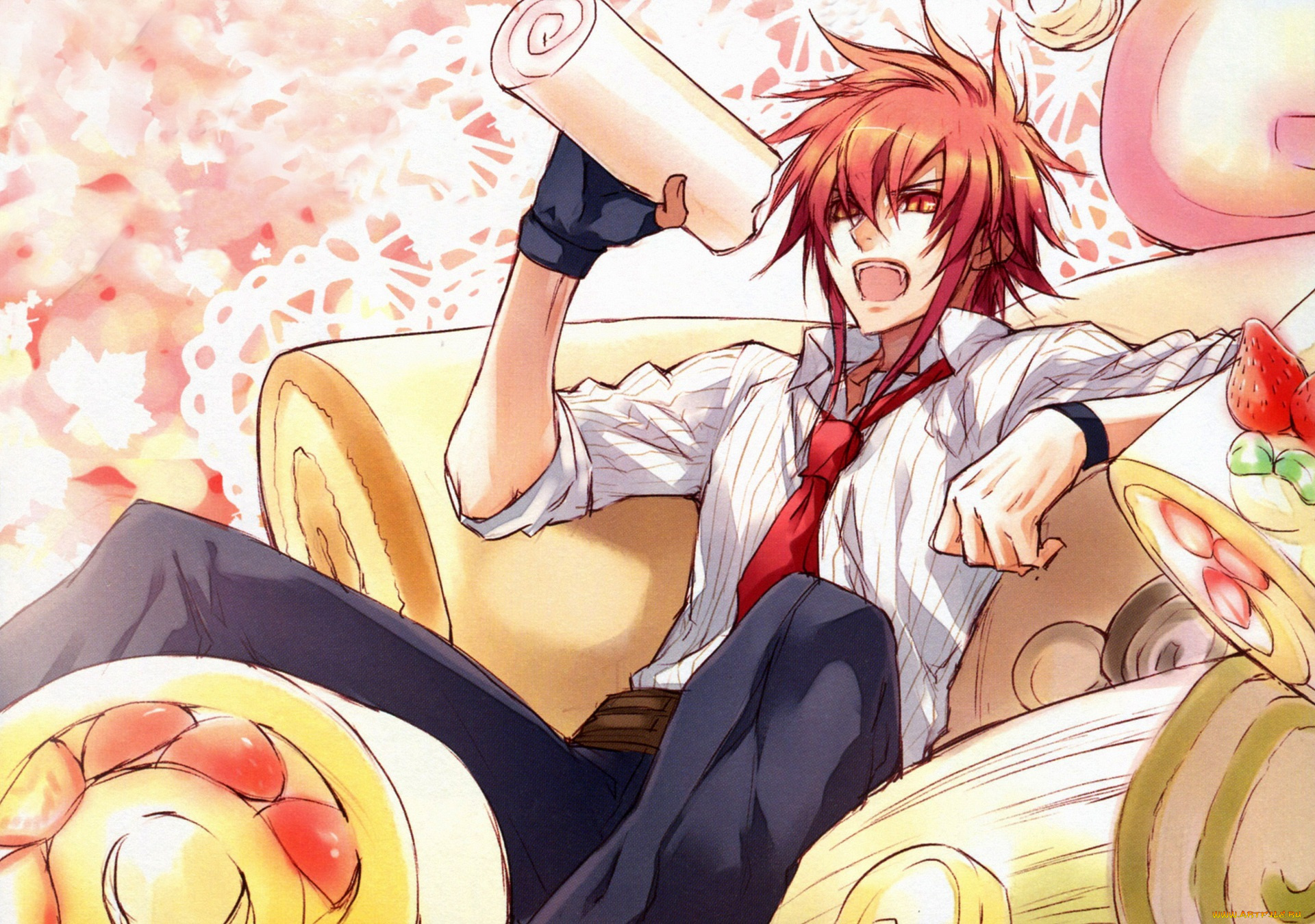 аниме, wand, of, fortune, еда, парень