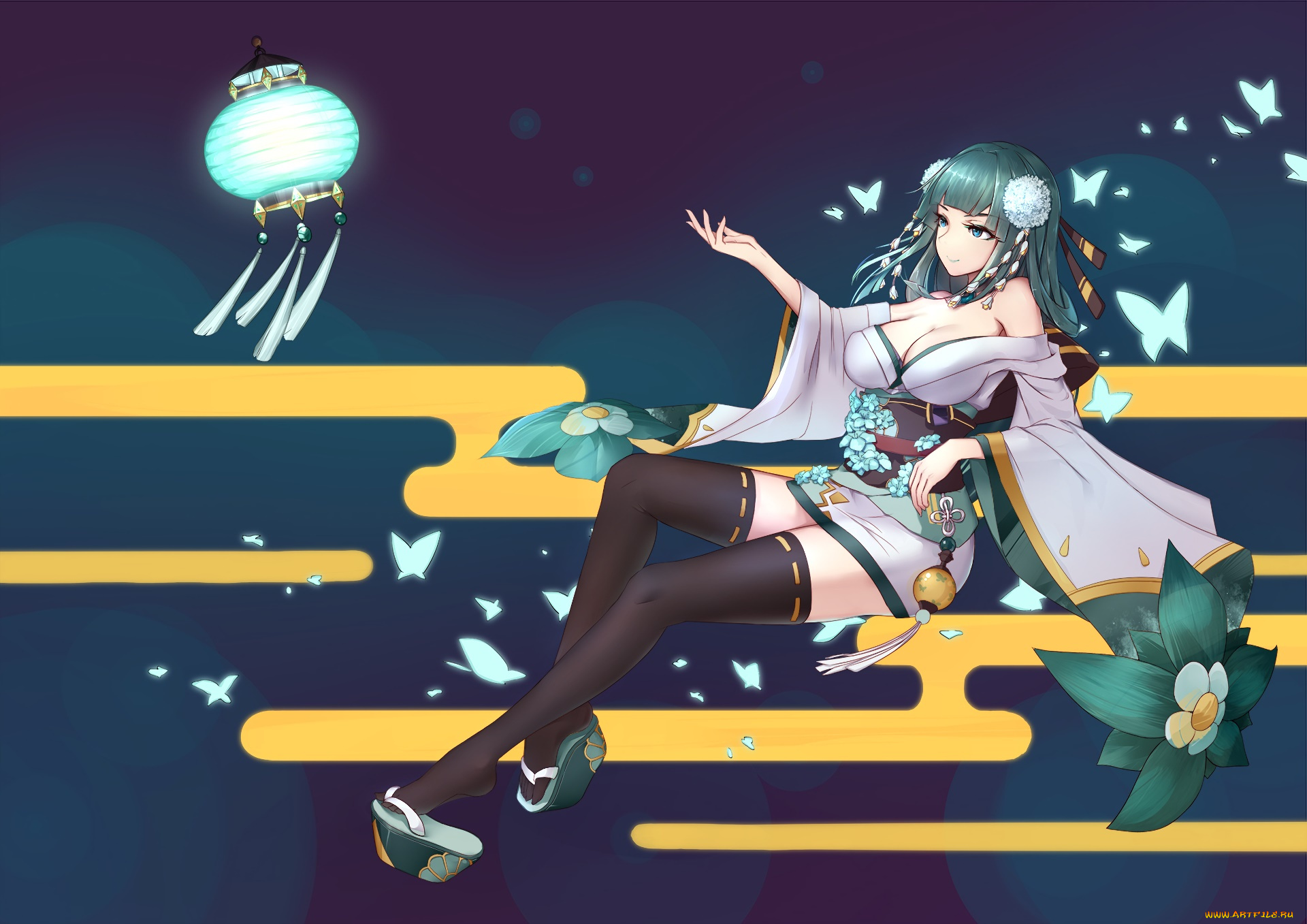 аниме, unknown, , другое, девушка, взгляд, фон