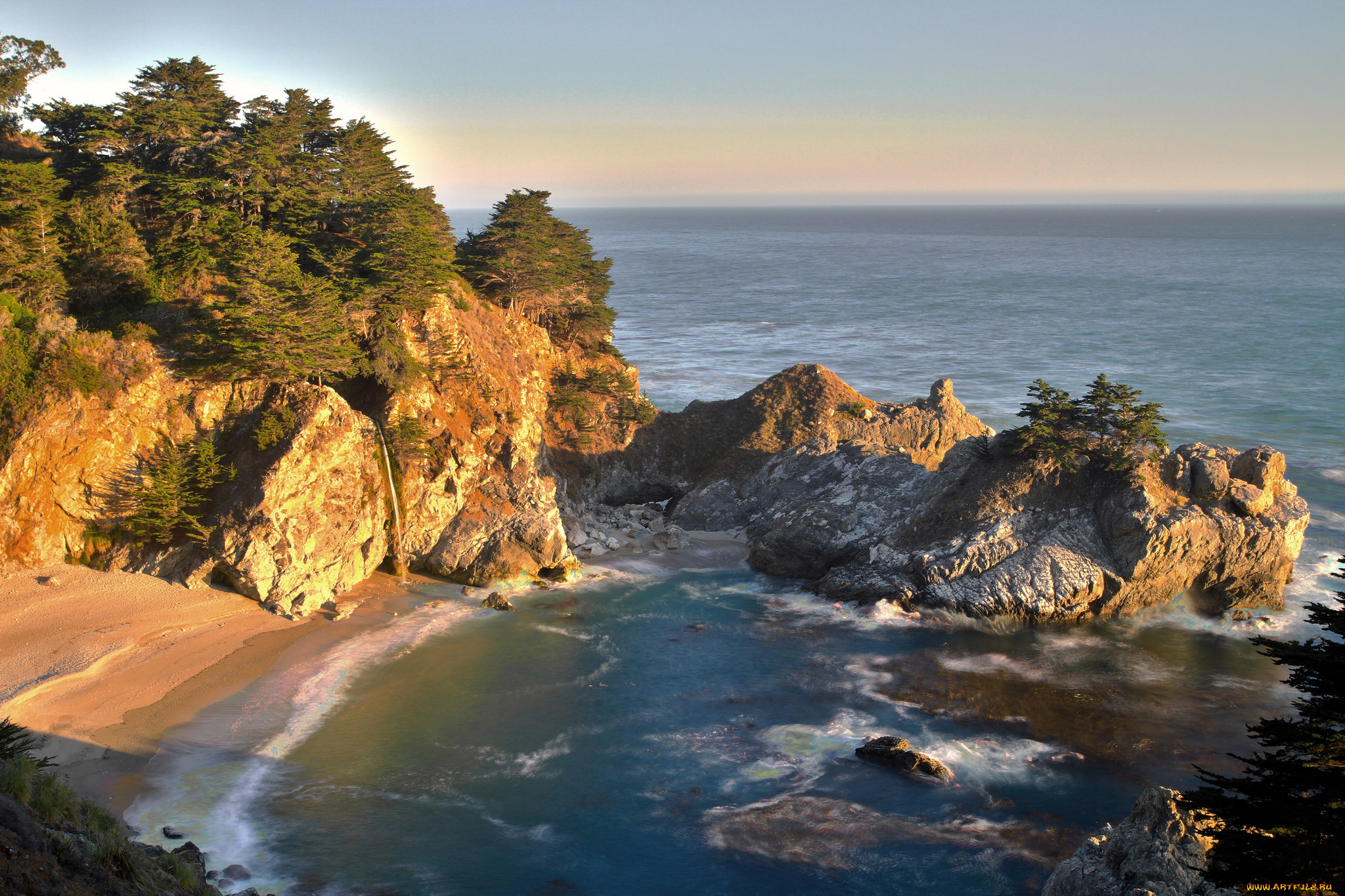 природа, побережье, море, берег