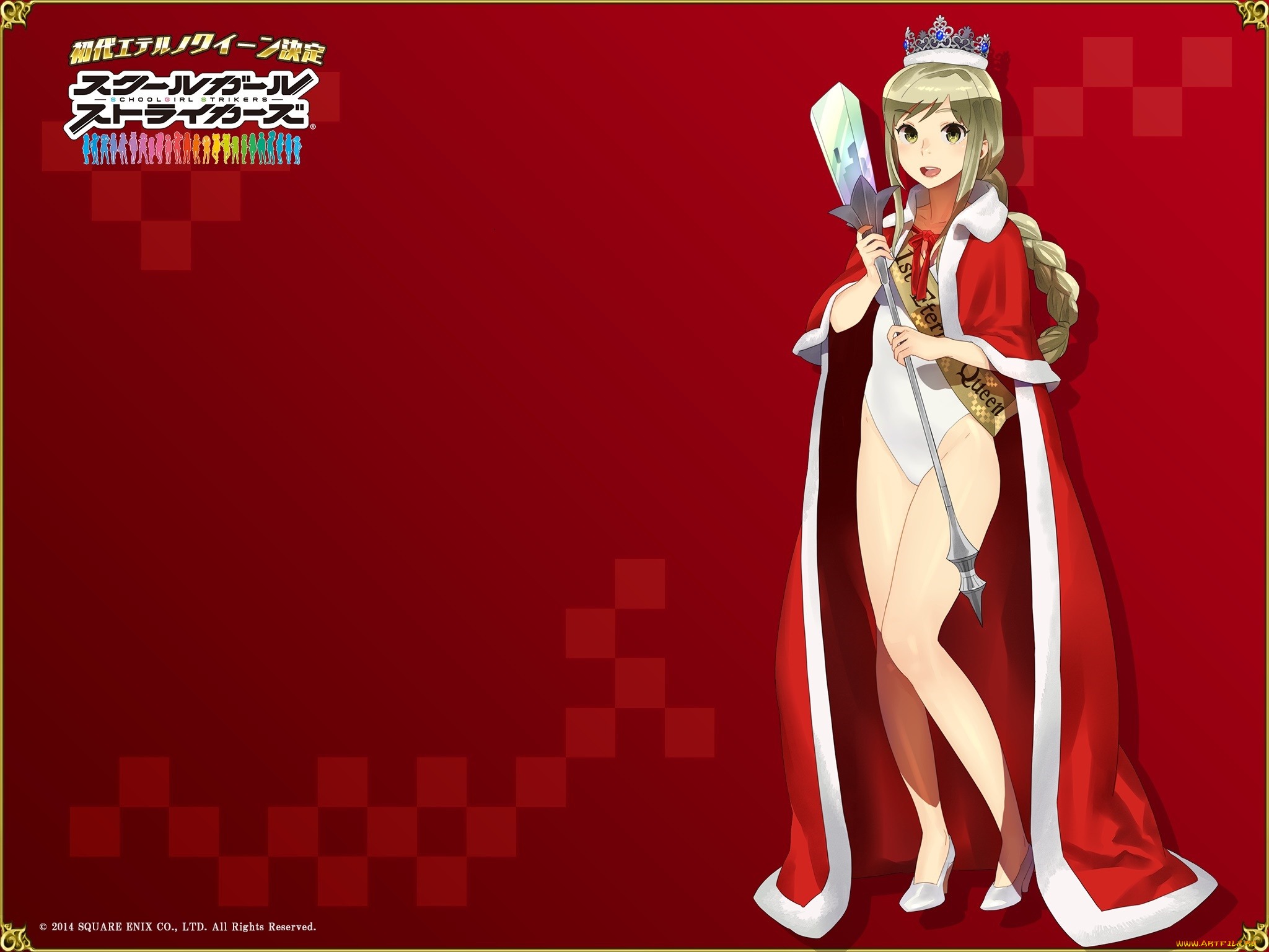 schoolgirl, strikers, аниме, девушка, фон, взгляд