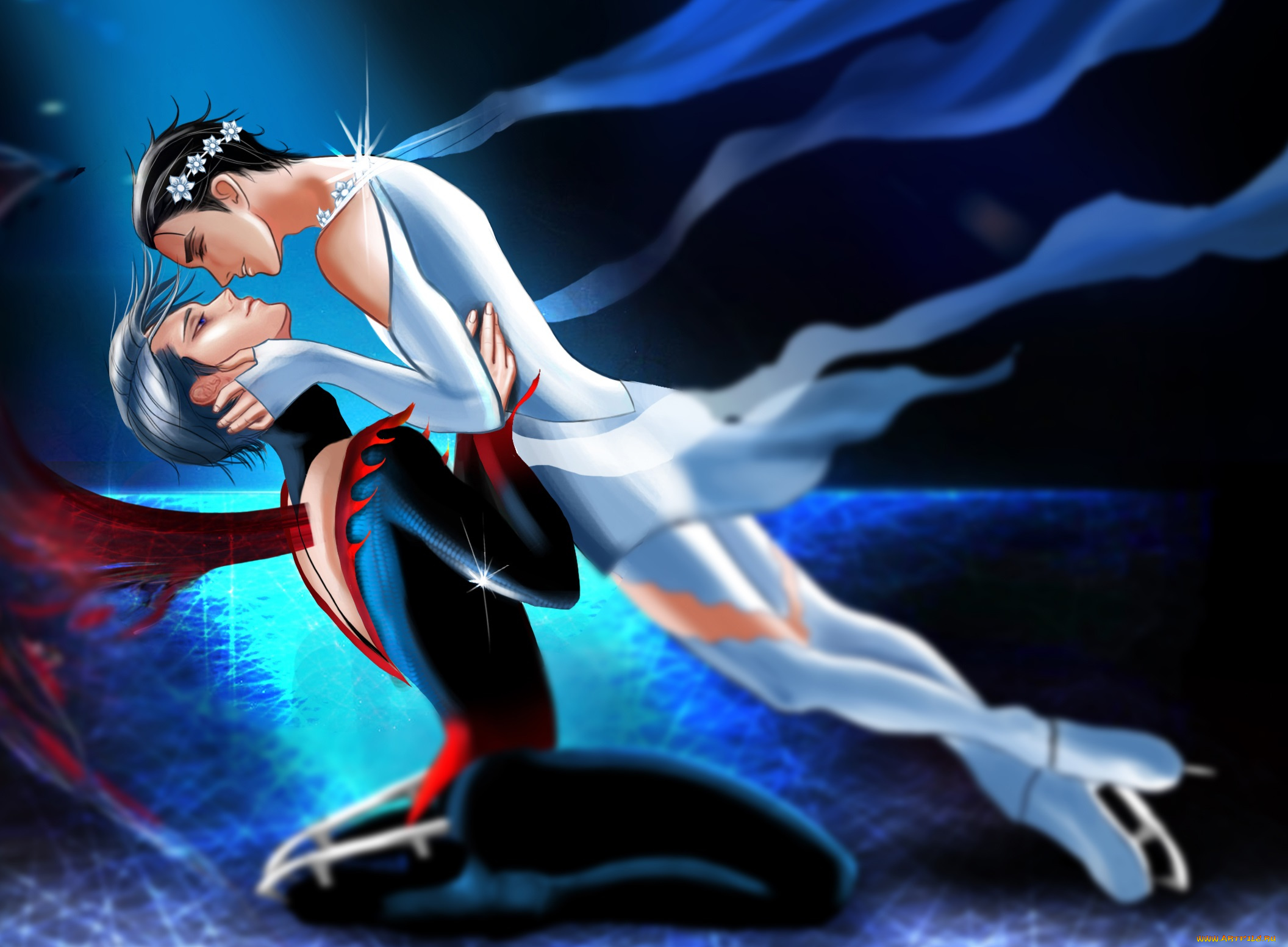 аниме, yuri, on, ice, katsuki, yuuri, victor, nikiforov