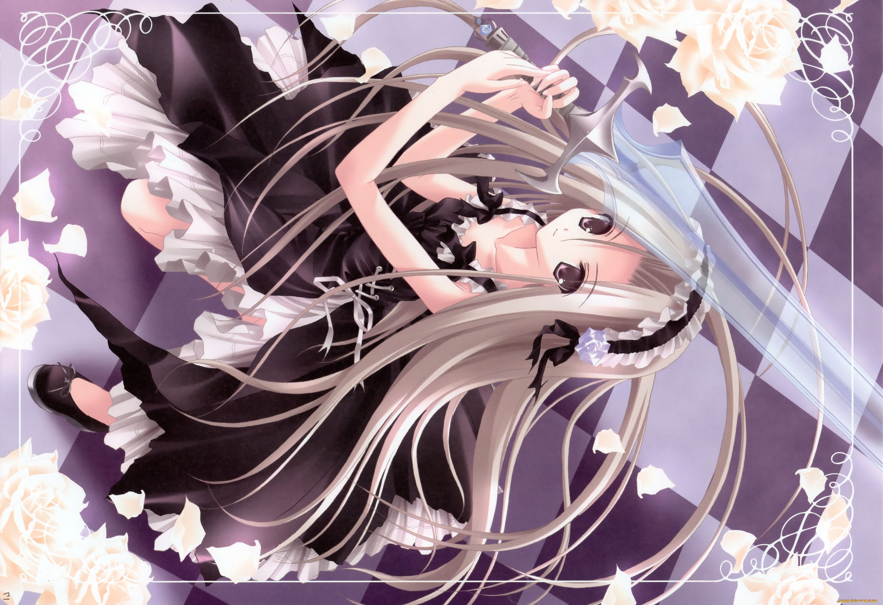 аниме, tinkerbell, , artbook, девочка, меч