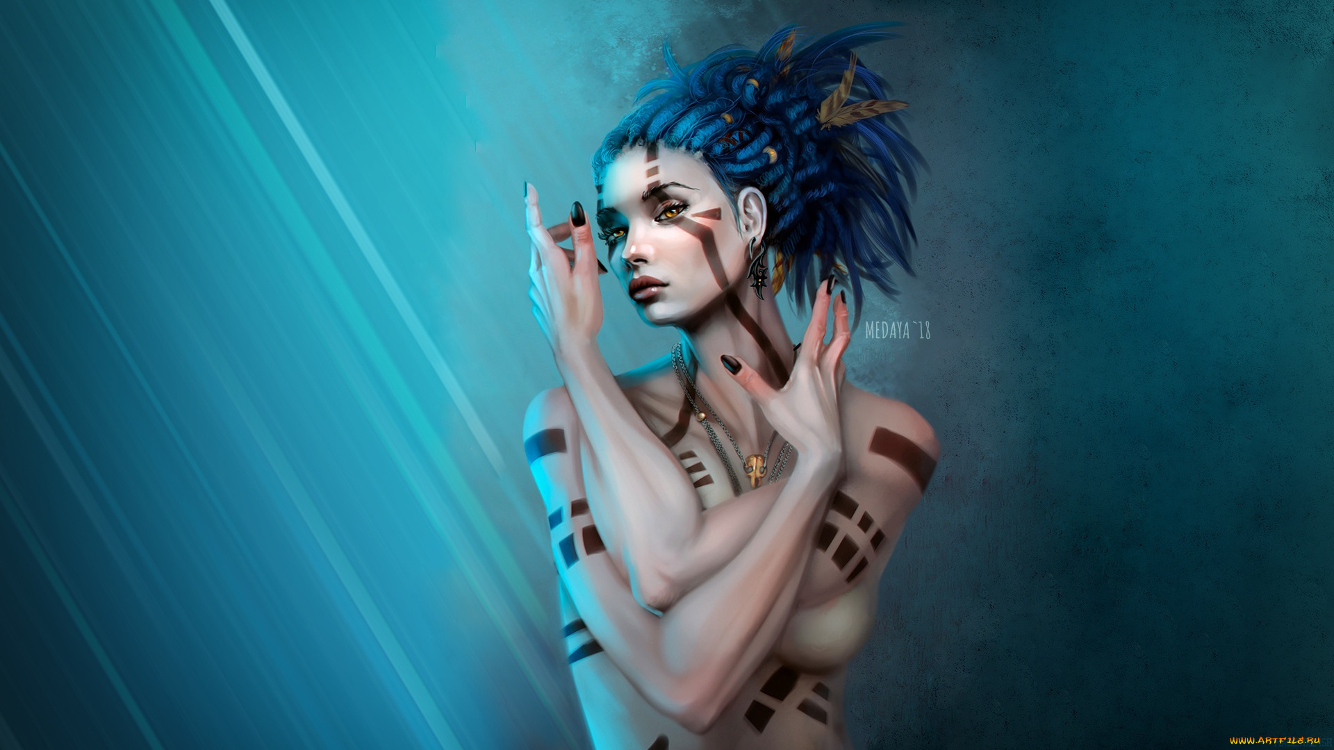 фэнтези, девушки, девушка, рисунок, тату