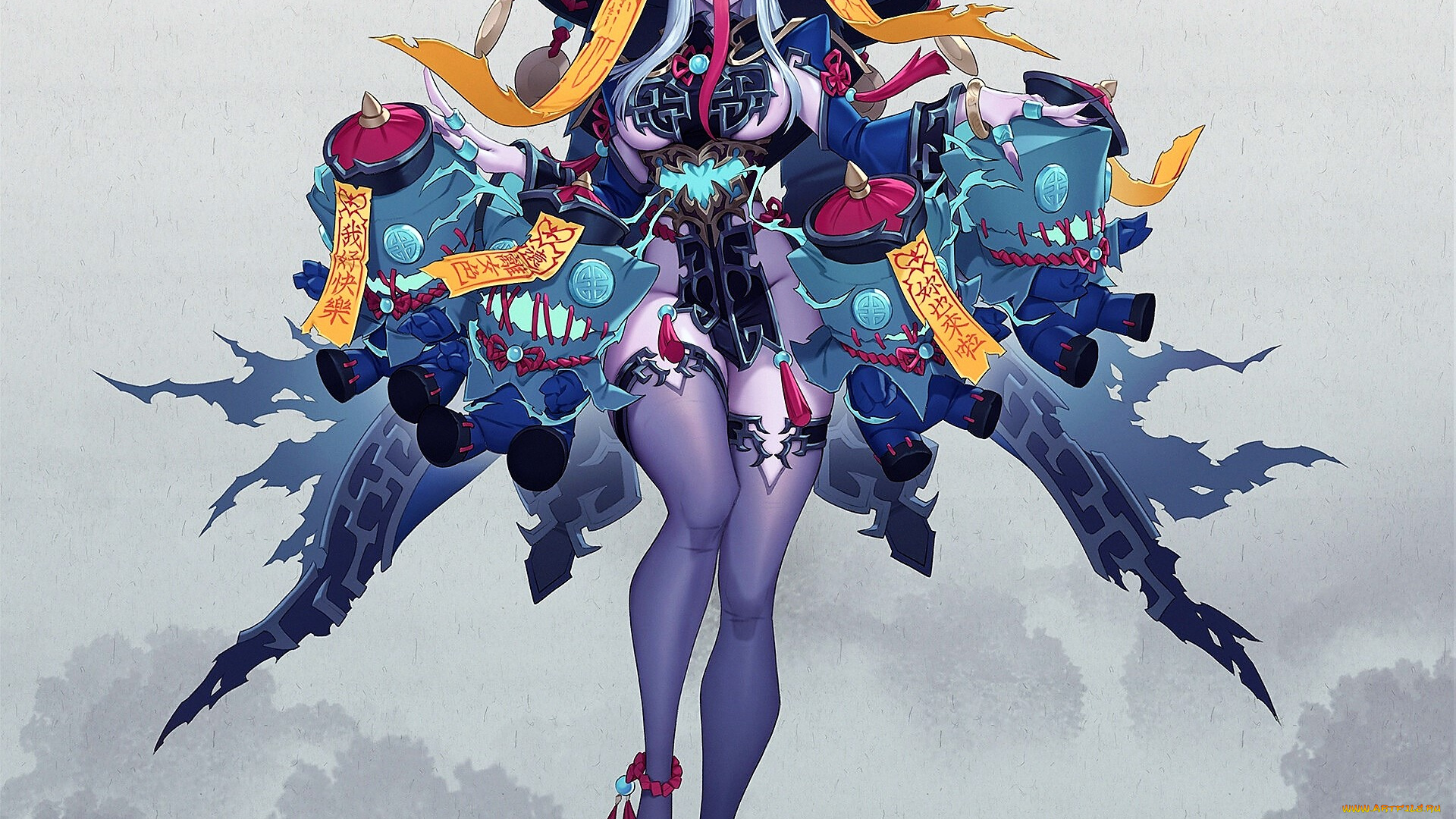 фэнтези, демоны, девушка, шляпа, язык