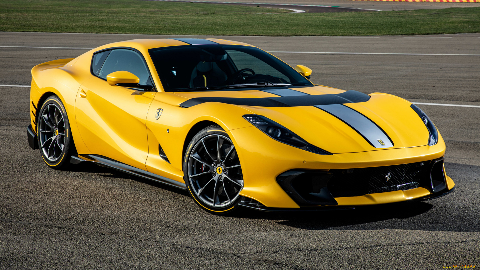 ferrari, 812, сompetizione, 2021, автомобили, ferrari, 812, competizione, 2021, купе, желтый, спорткар