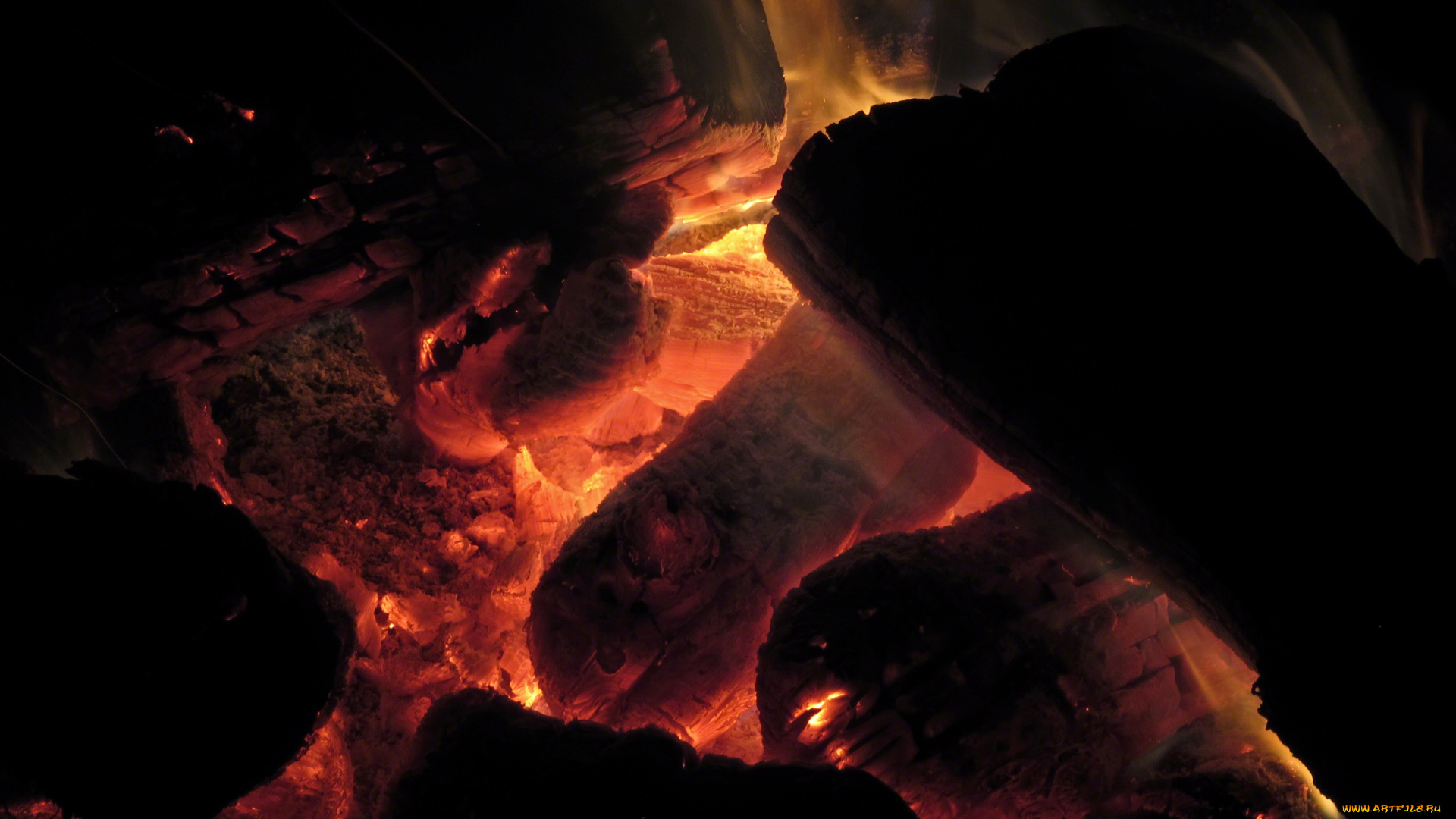 природа, огонь, костер