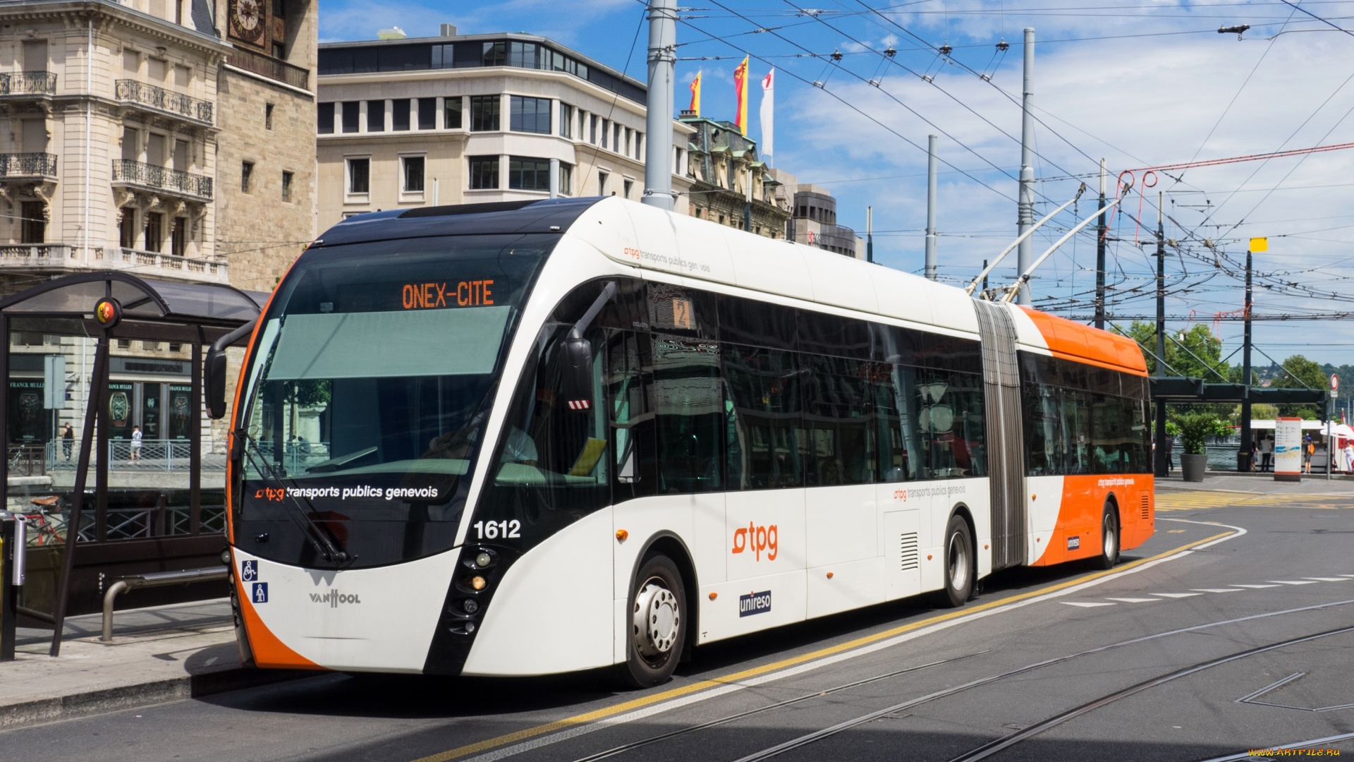 троллейбус, van, hool, техника, троллейбусы, троллейбус, van, hool, город