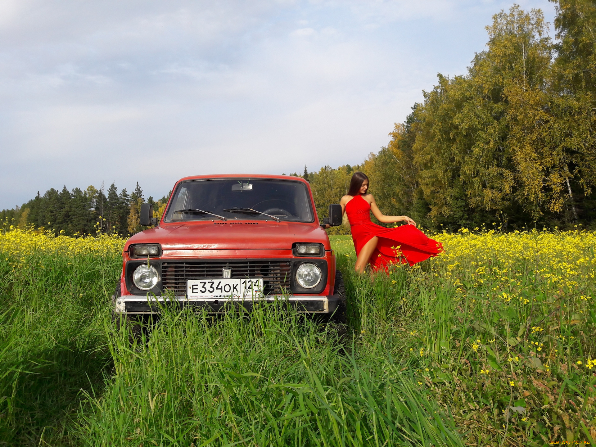 нива, автомобили, -авто, с, девушками, ваз, автомобиль, девушка