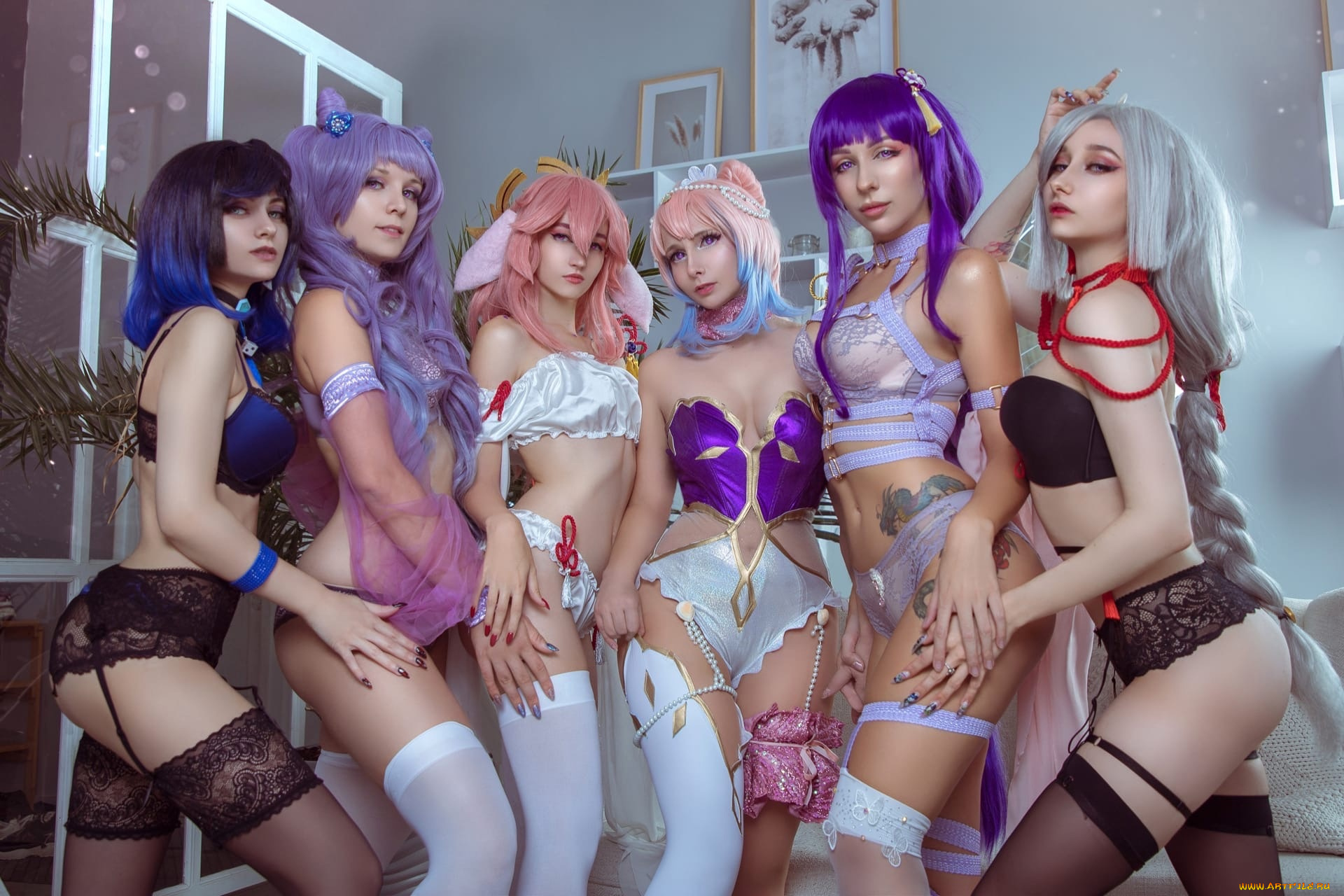 девушки, -, креатив, , косплей, белье, образы, горничные, чулки