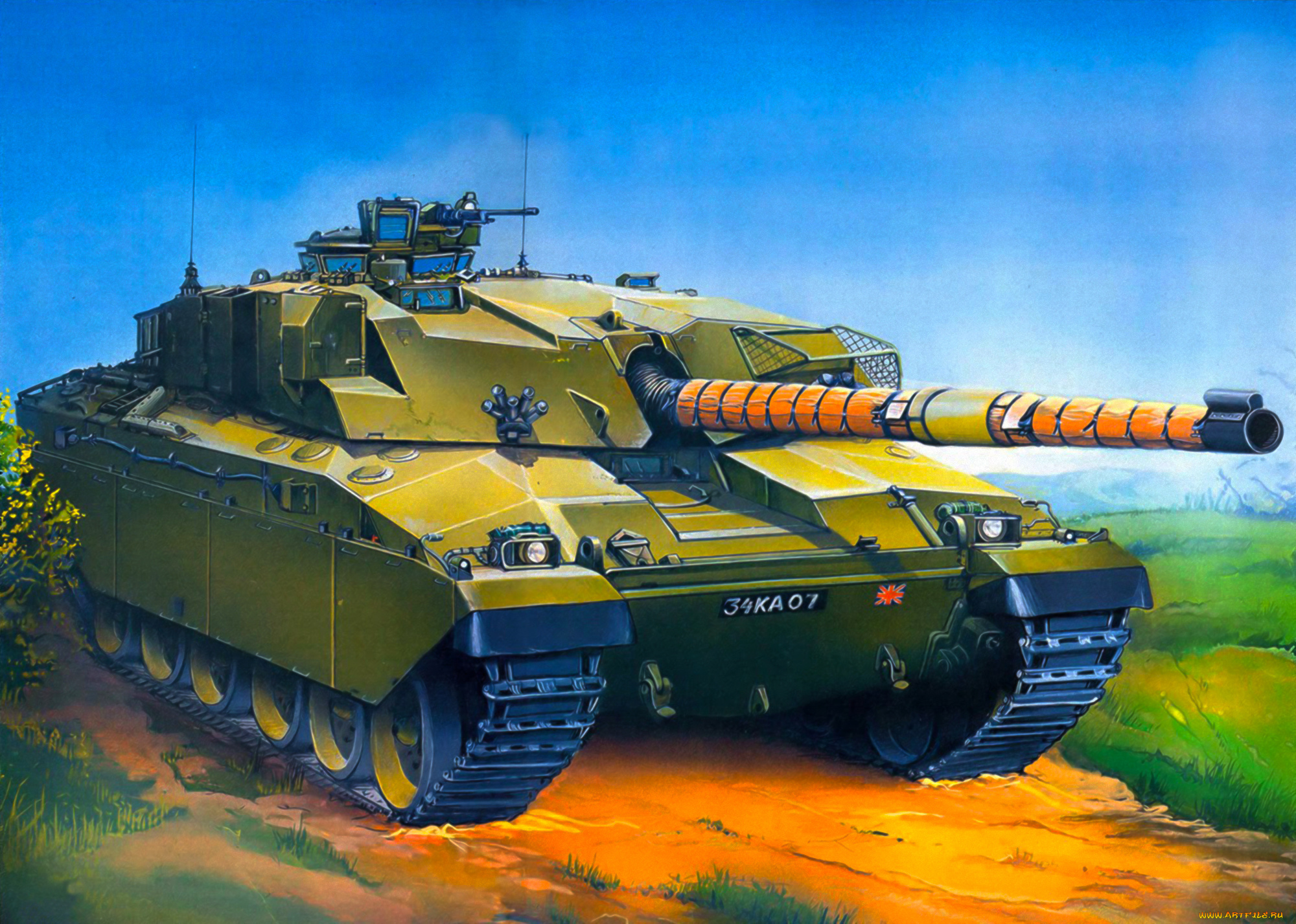 рисованное, армия, танк